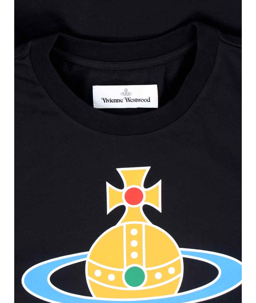 VIVIENNE WESTWOOD Черная хлопковая футболка, фото 3