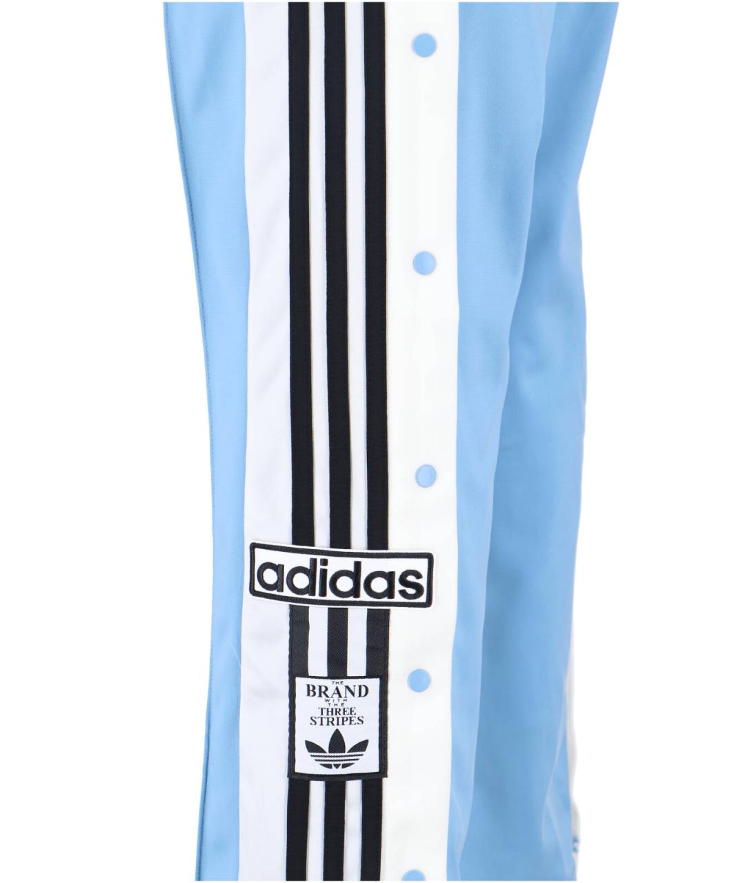 ADIDAS Синие полиэстеровые прямые брюки, фото 4