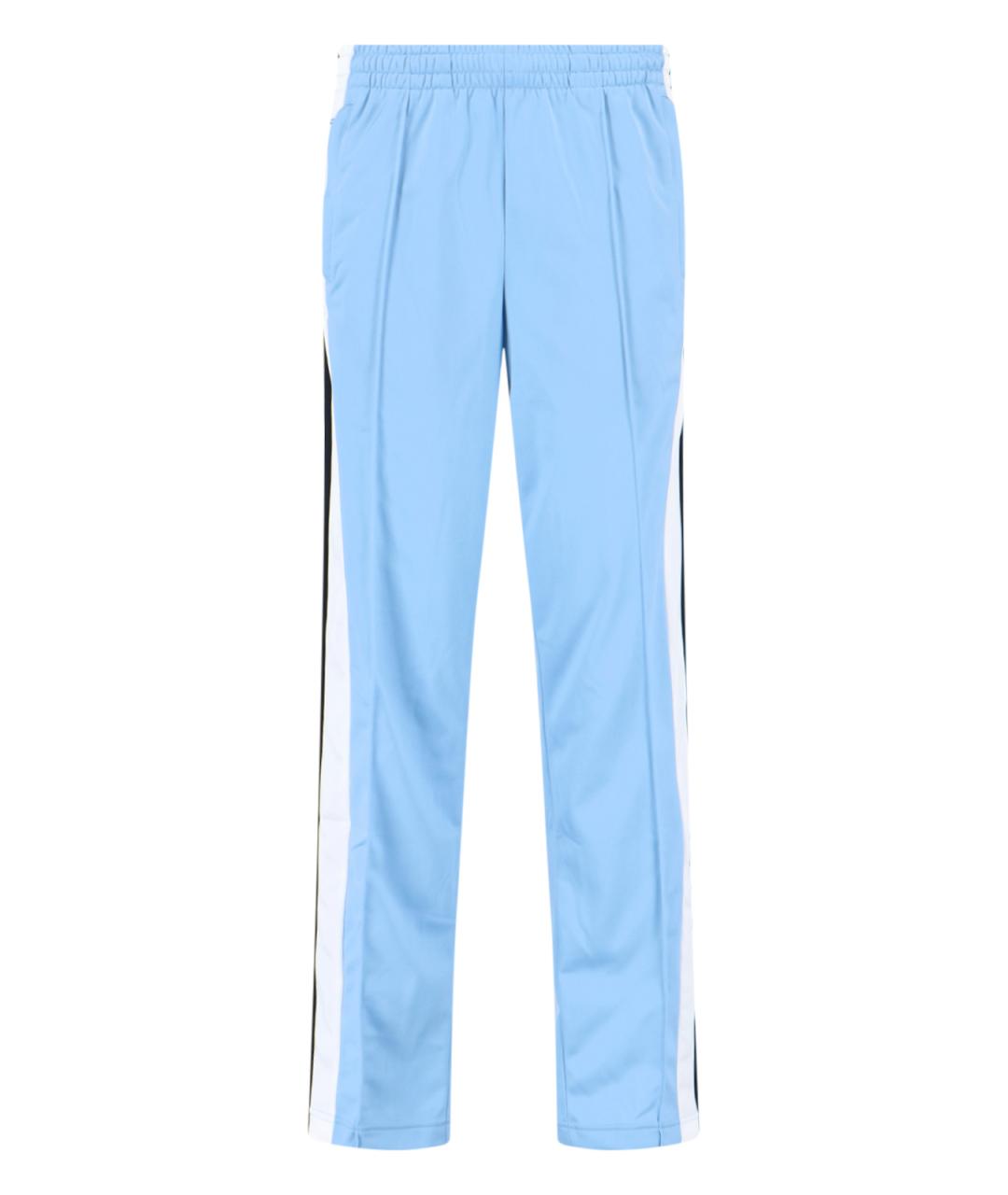 ADIDAS Синие полиэстеровые прямые брюки, фото 1