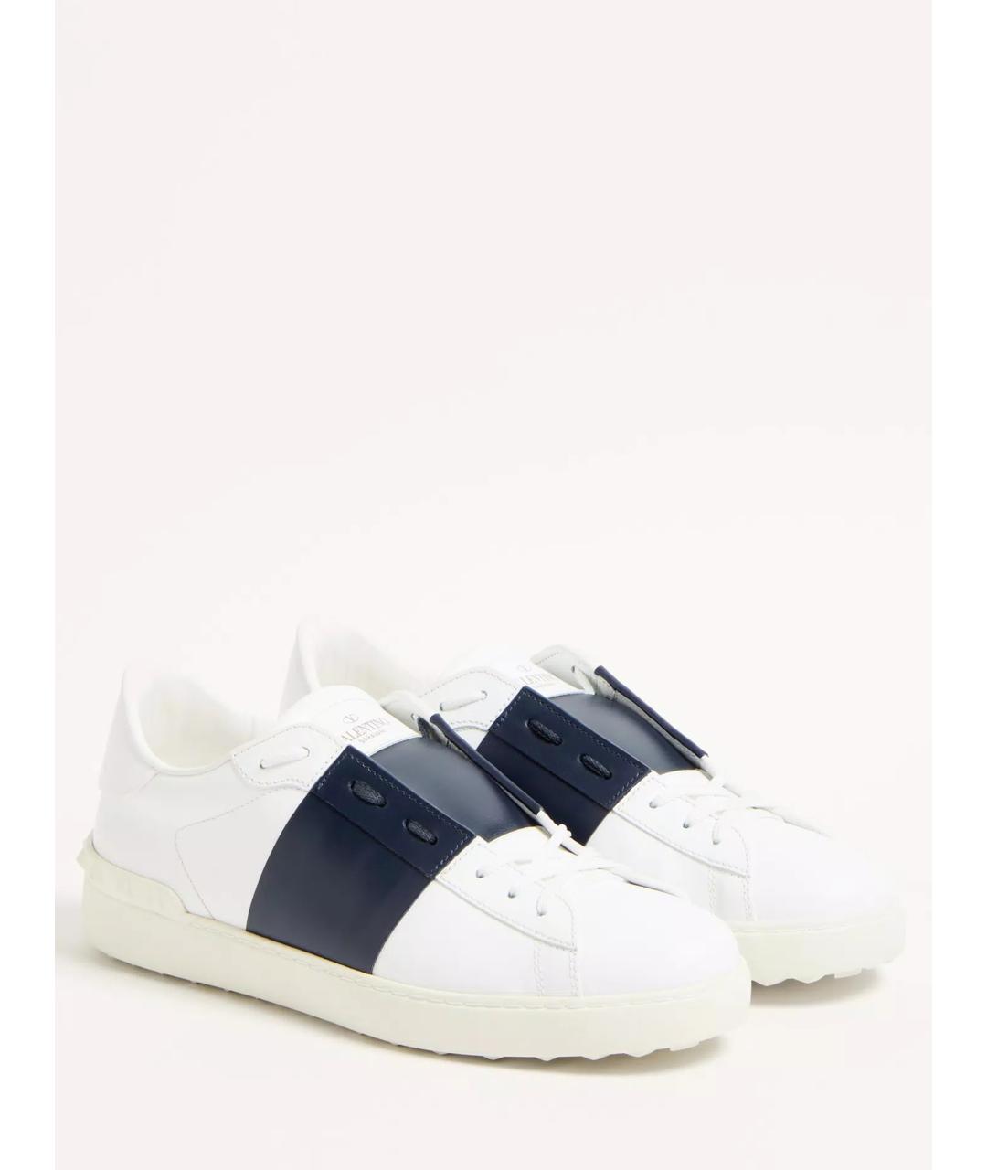 VALENTINO Белые кожаные низкие кроссовки / кеды, фото 3