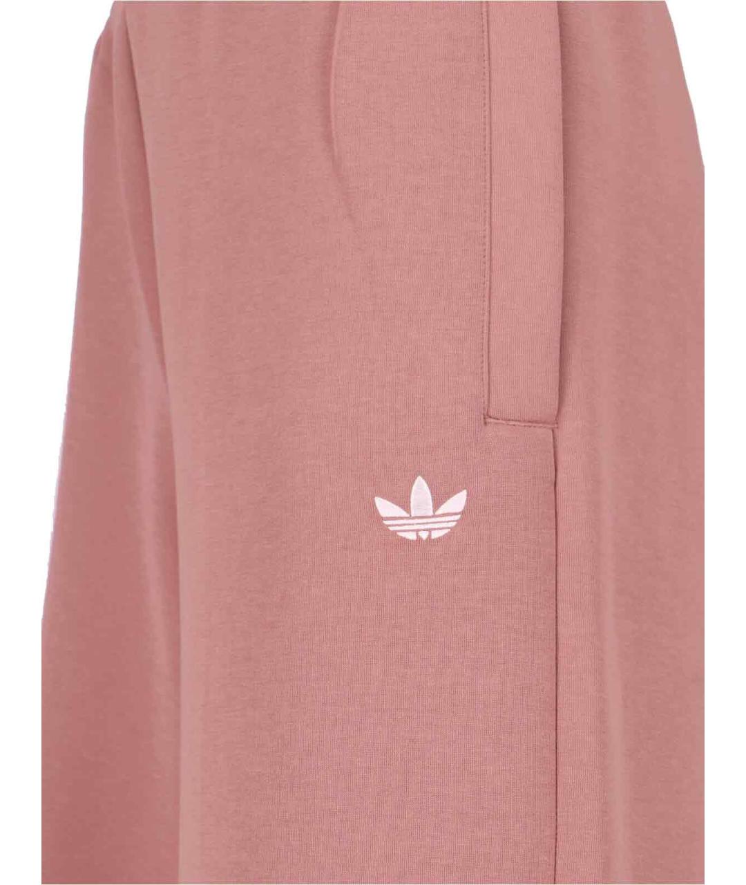 ADIDAS Розовые хлопковые прямые брюки, фото 4