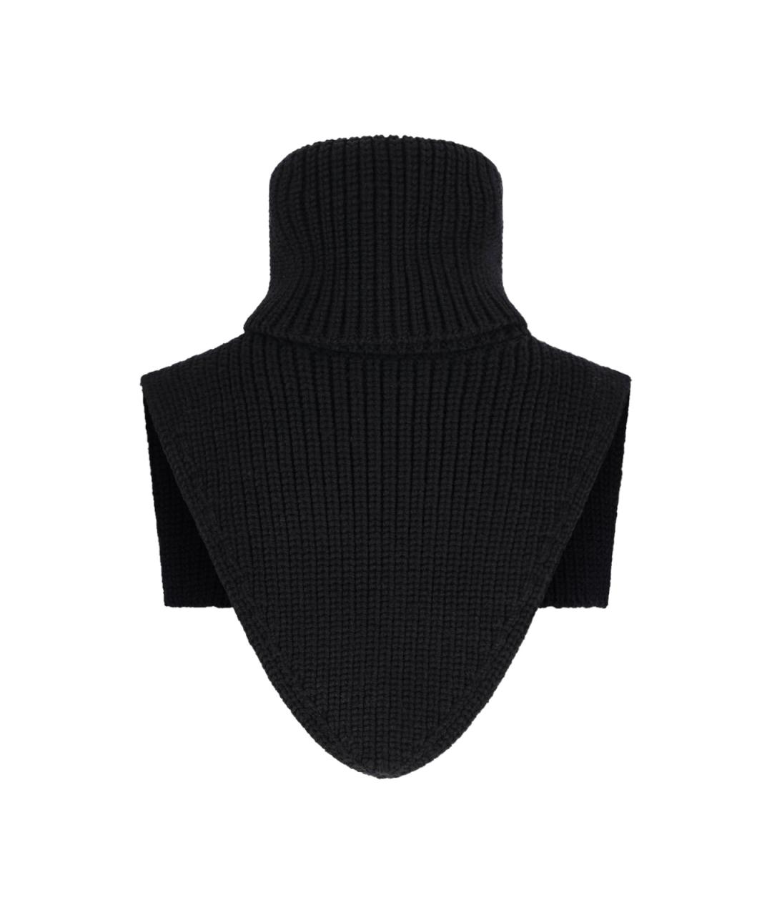 MONCLER GRENOBLE Черный шерстяной шарф, фото 2