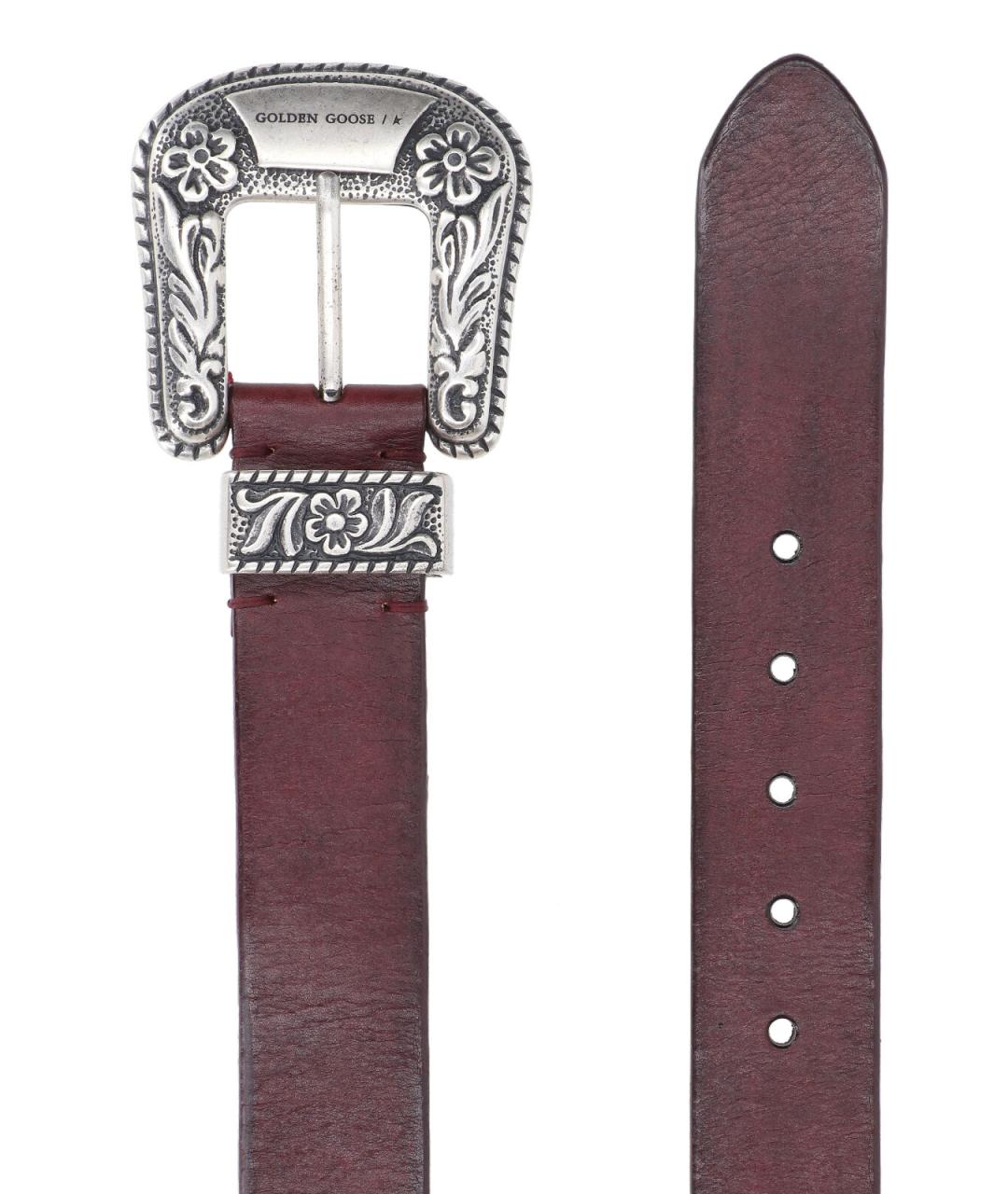 GOLDEN GOOSE DELUXE BRAND Красный кожаный ремень, фото 2