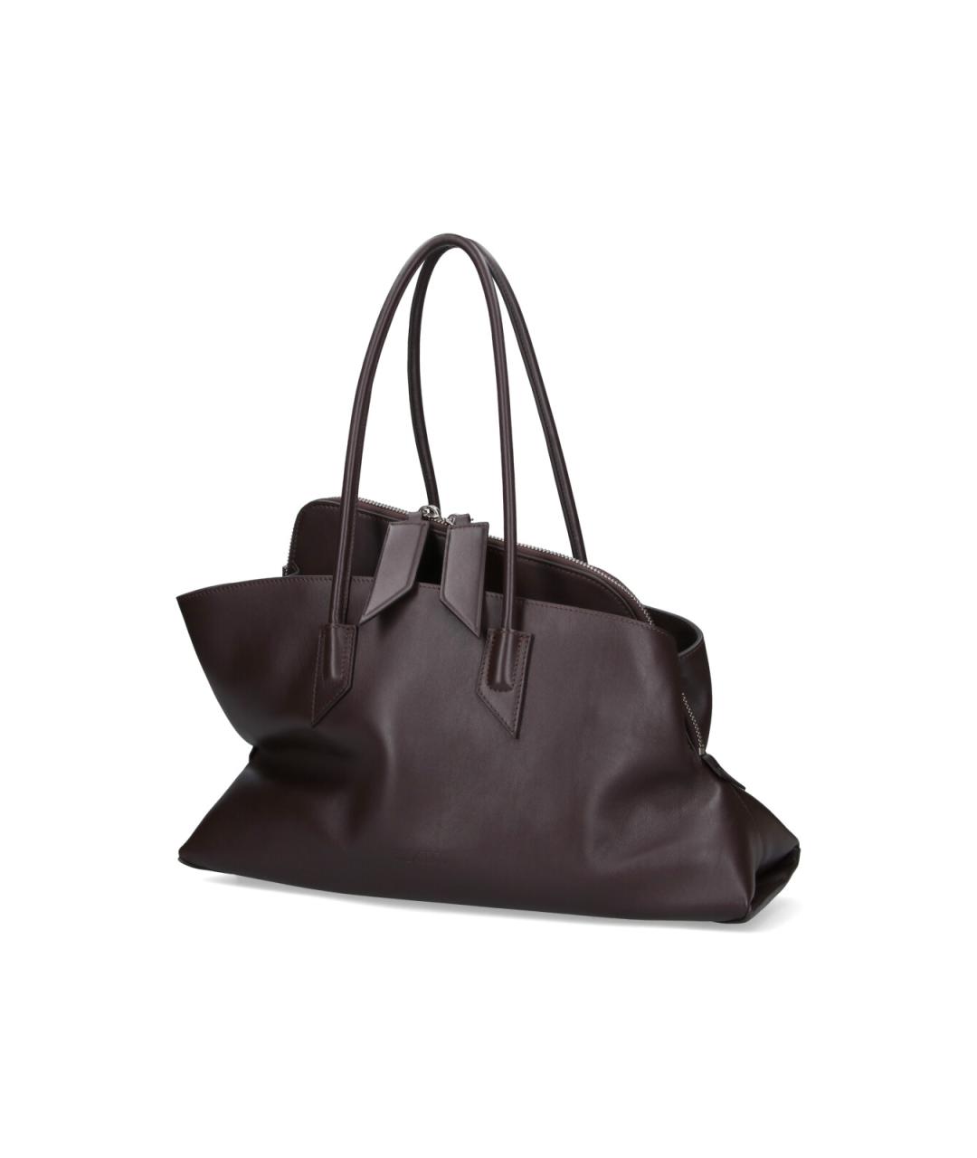 THE ATTICO Коричневая кожаная сумка тоут, фото 2