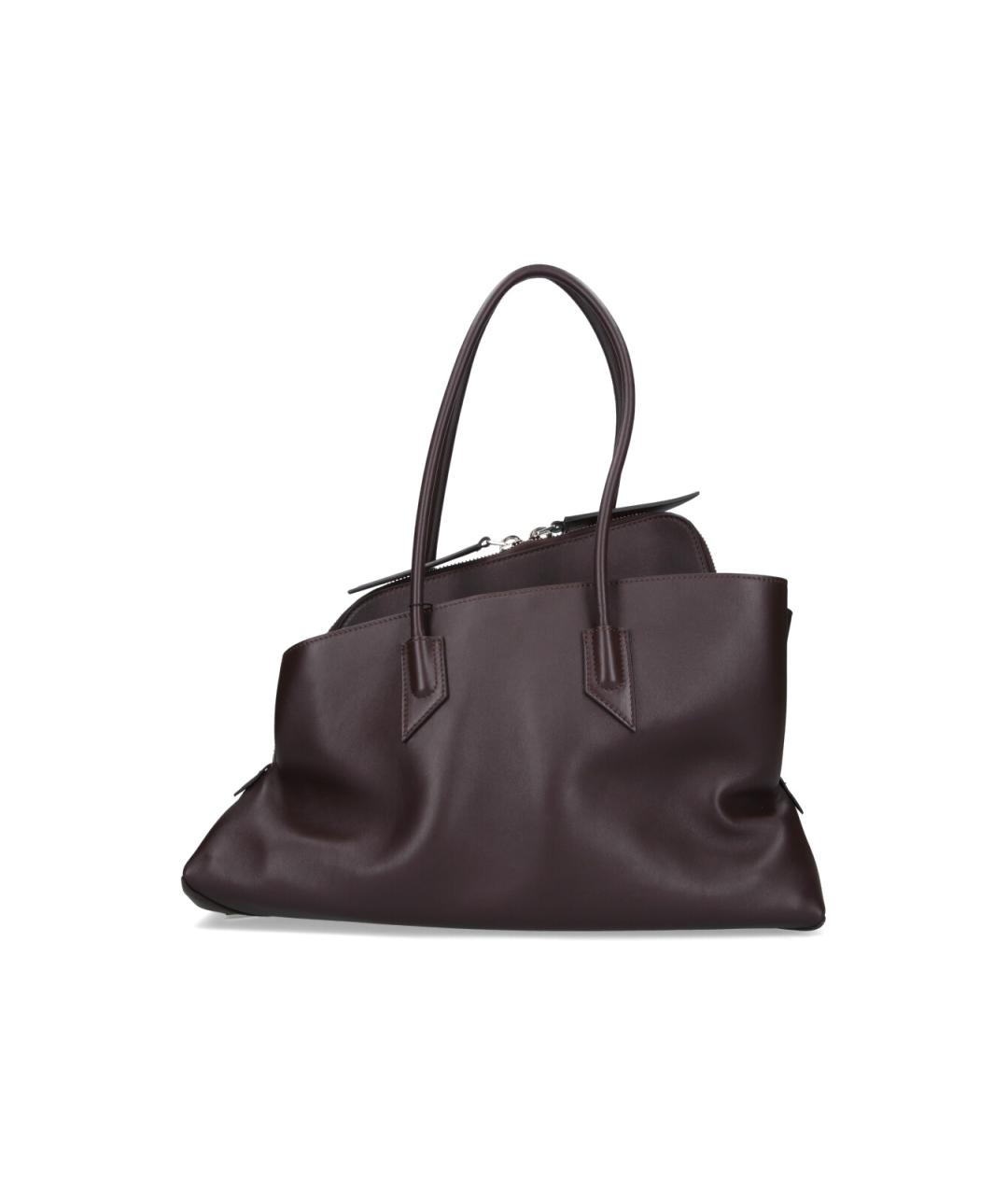THE ATTICO Коричневая кожаная сумка тоут, фото 3