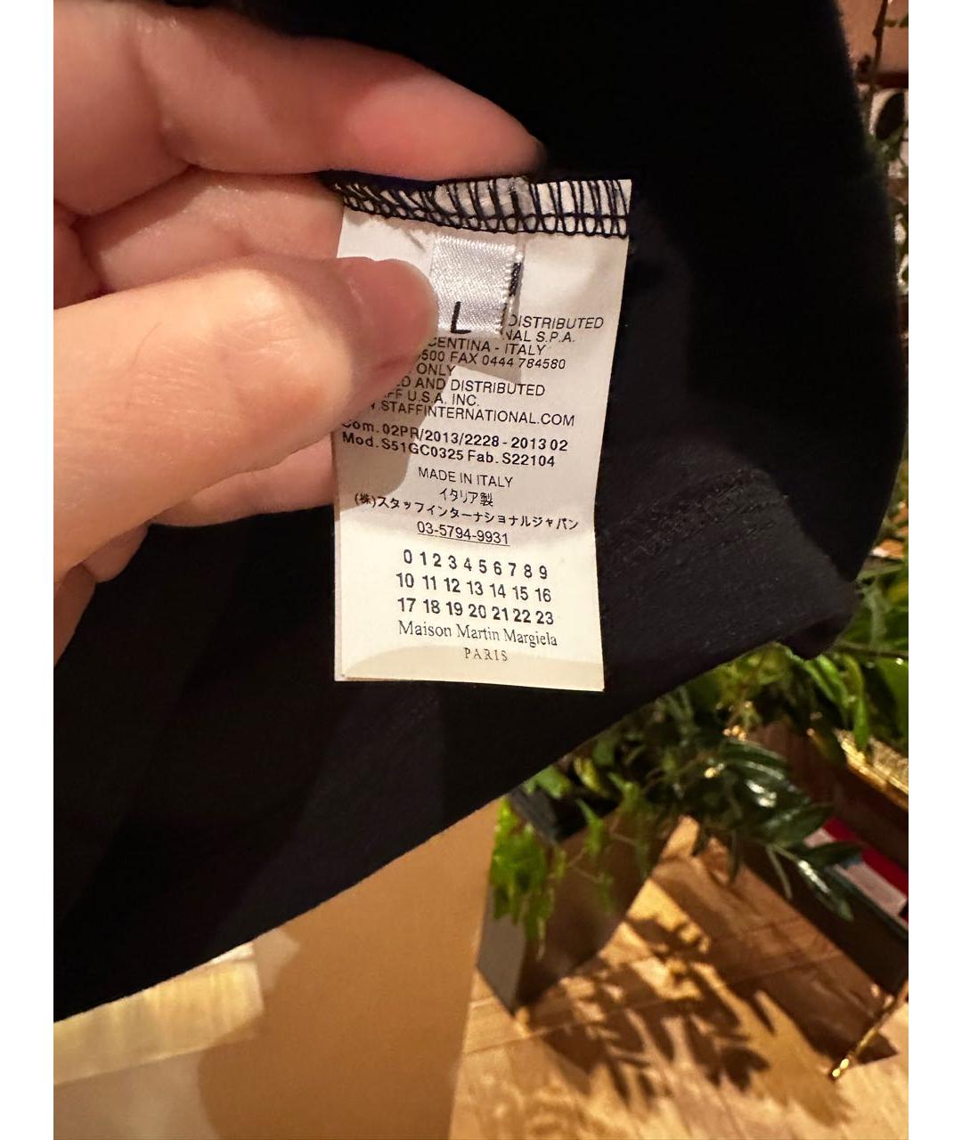 MAISON MARGIELA Черная хлопковая футболка, фото 5