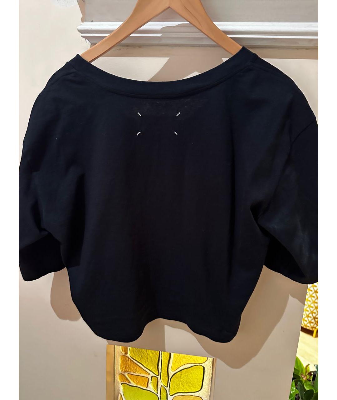 MAISON MARGIELA Черная хлопковая футболка, фото 3