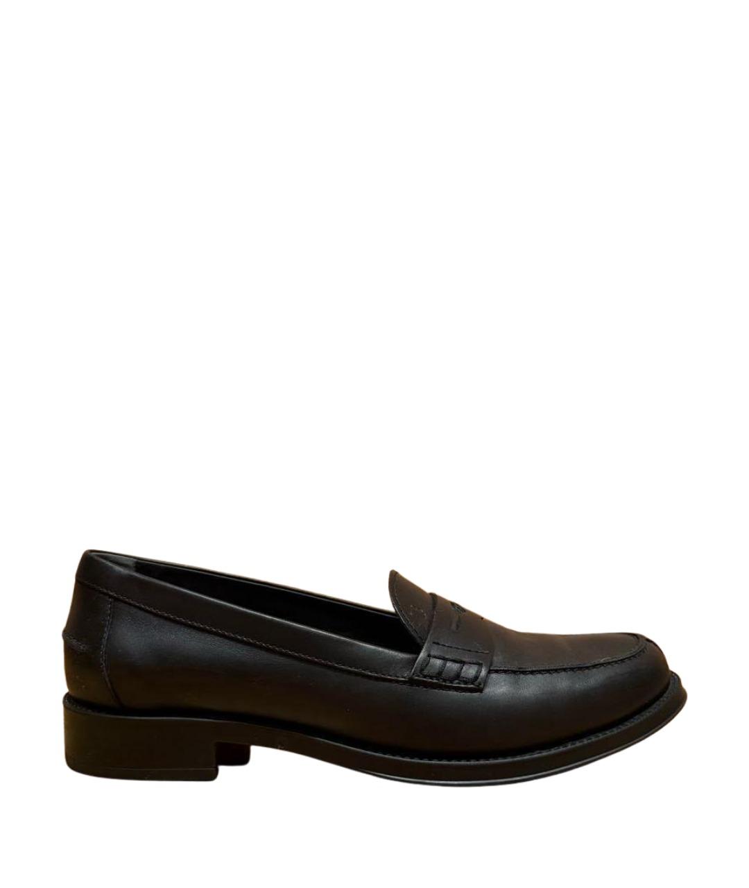 TOD'S Черные кожаные лоферы, фото 1