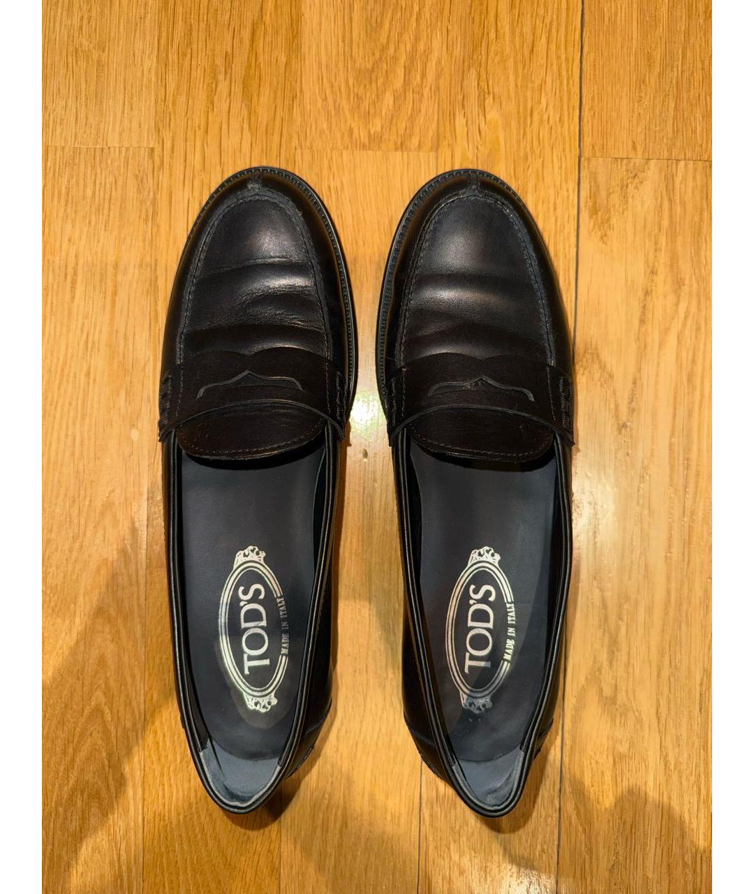 TOD'S Черные кожаные лоферы, фото 2