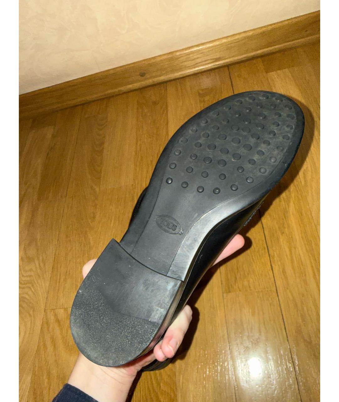 TOD'S Черные кожаные лоферы, фото 4