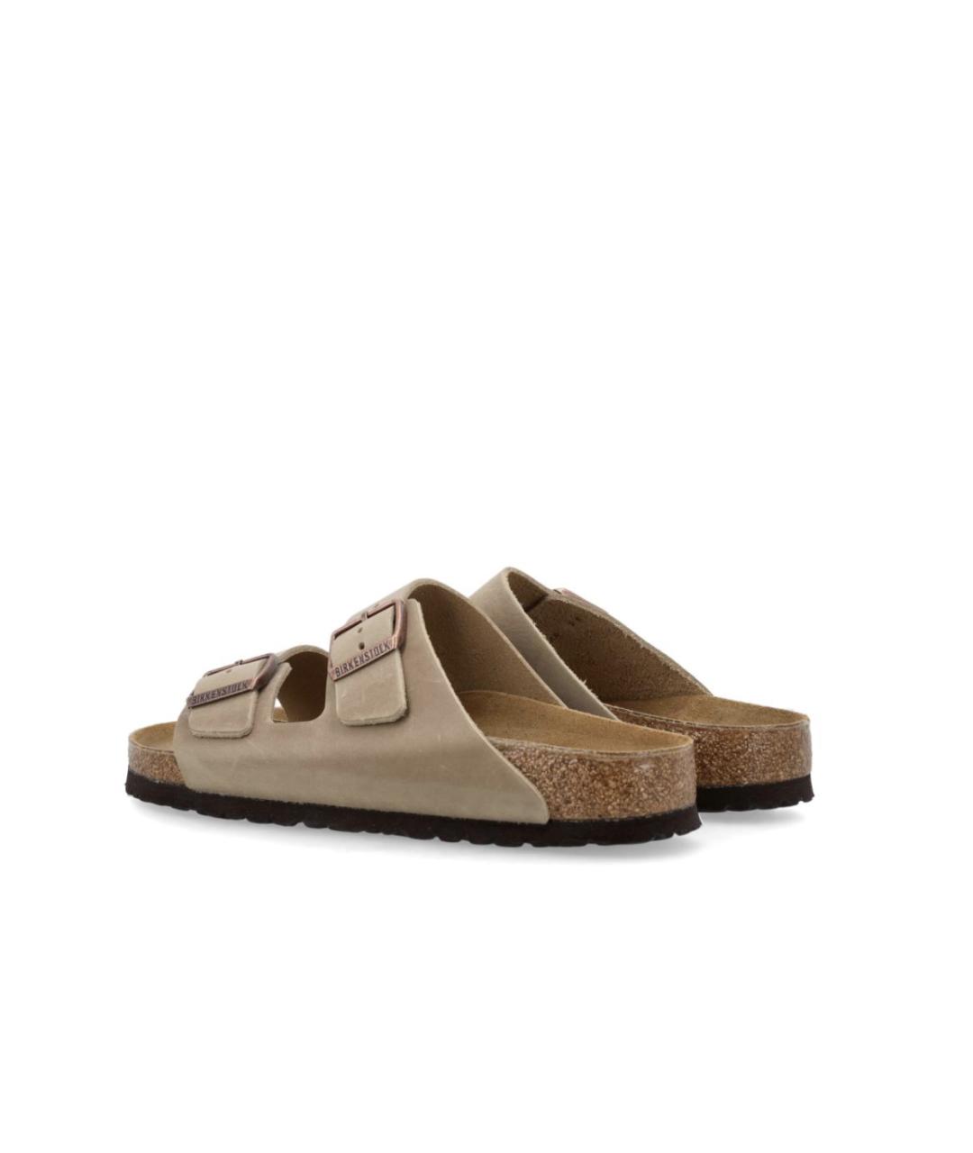 BIRKENSTOCK Бежевые замшевые шлепанцы, фото 3