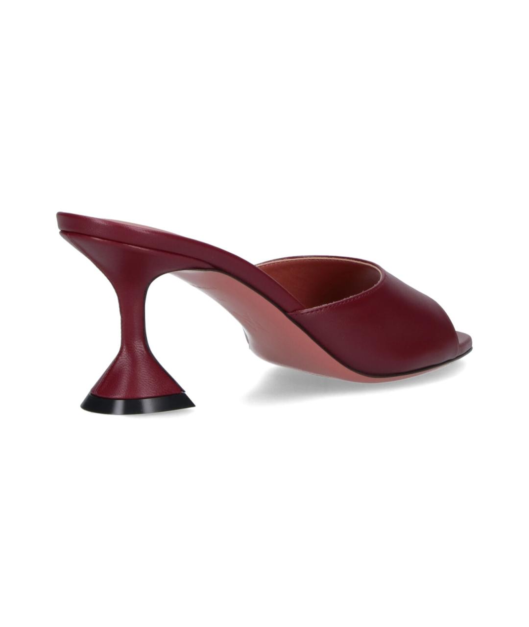 Amina Muaddi Красные кожаные мюли, фото 4