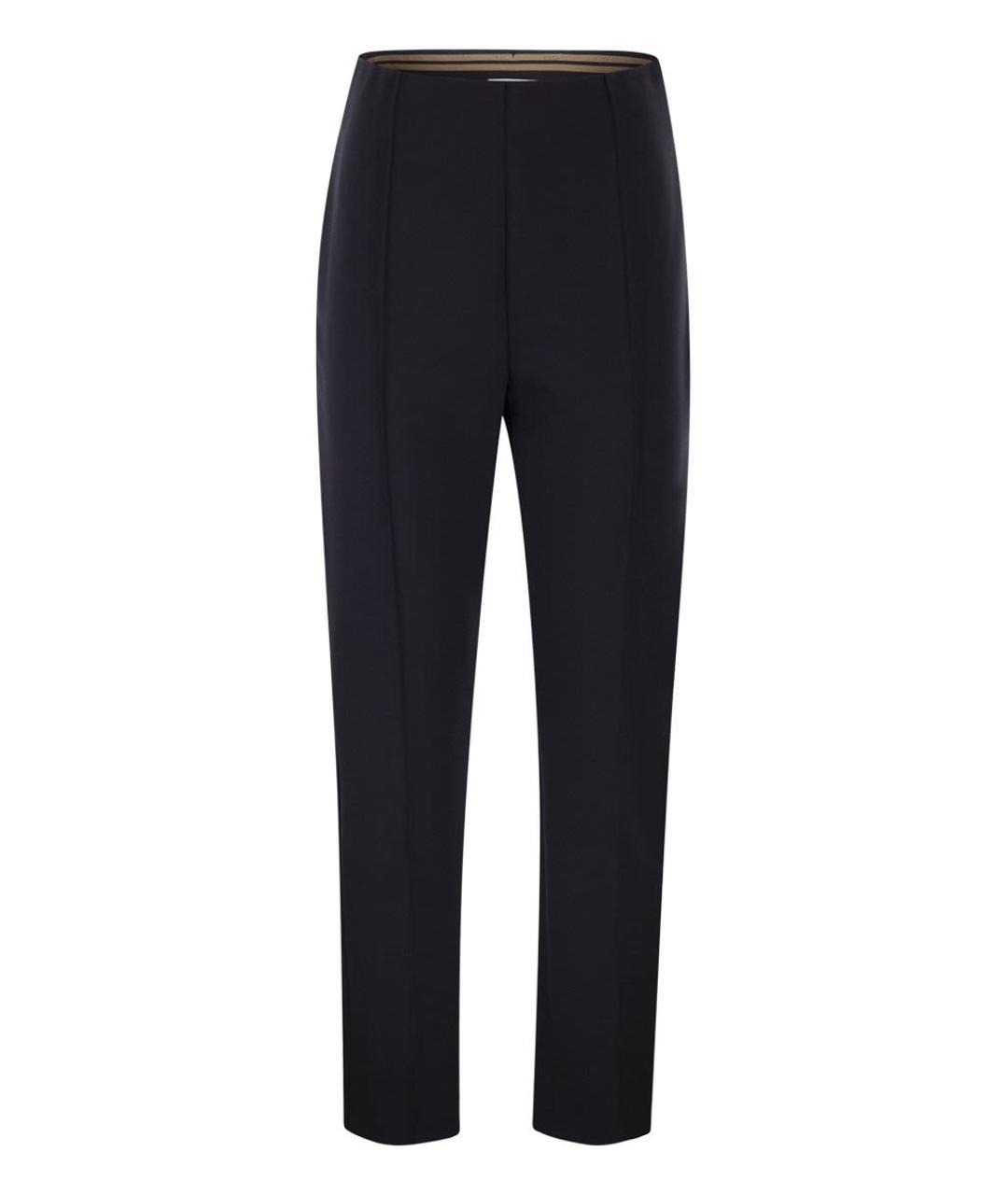 MAX MARA Темно-синие полиамидовые прямые брюки, фото 1