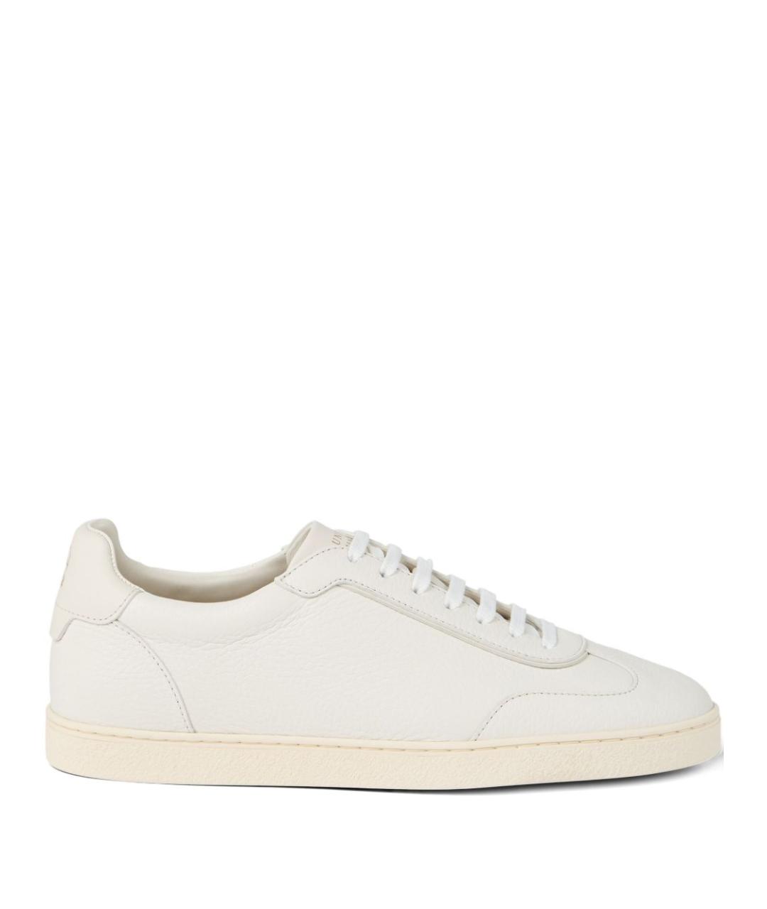 BRUNELLO CUCINELLI Белые кожаные низкие кроссовки / кеды, фото 1
