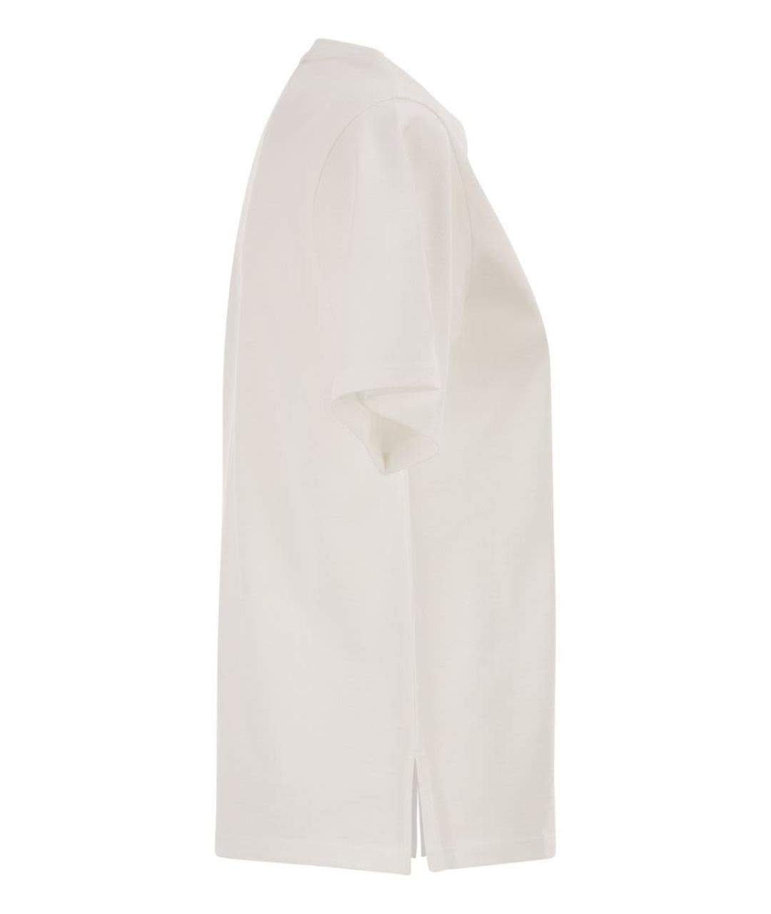 WEEKEND MAX MARA Белая хлопковая футболка, фото 3