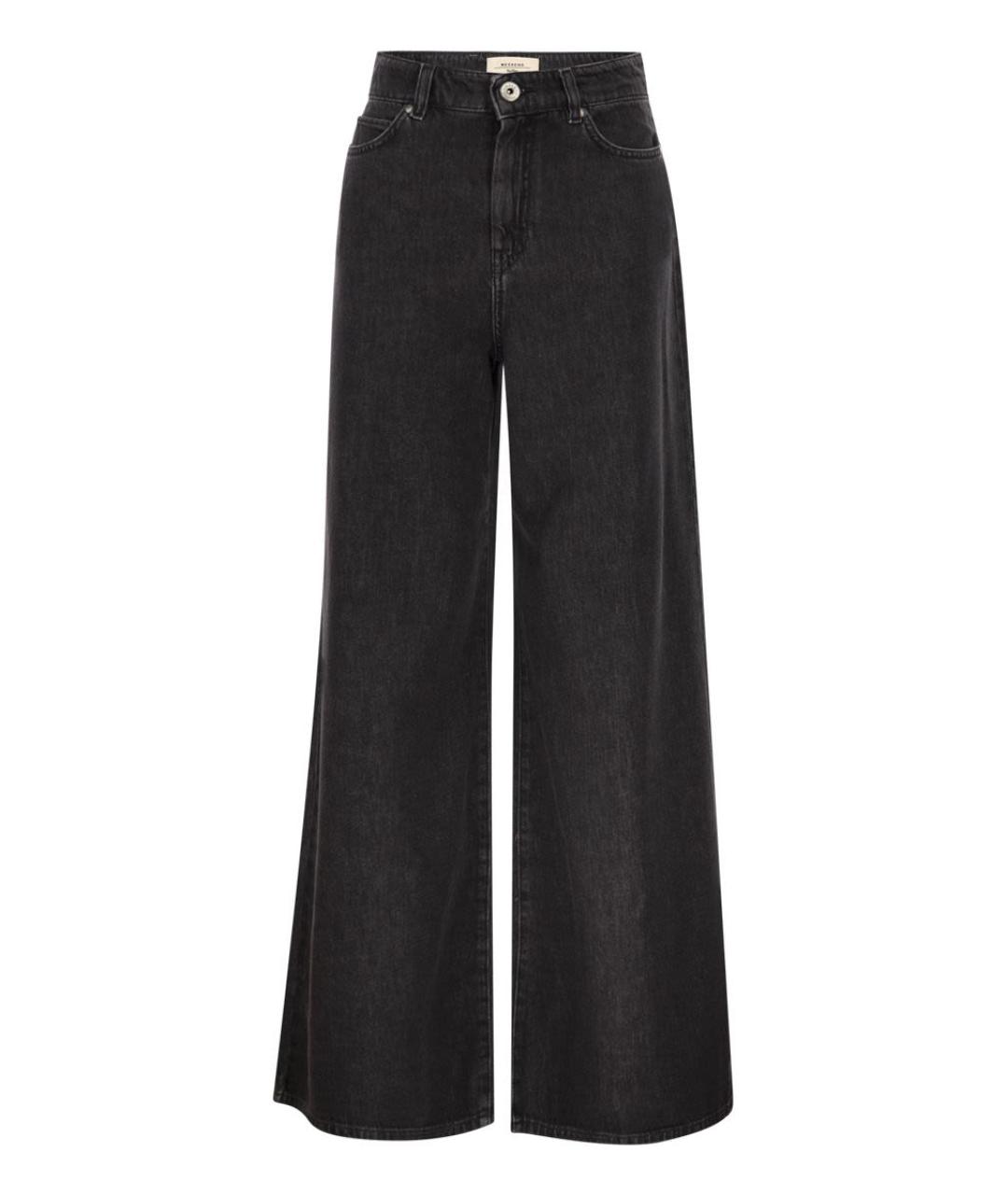 WEEKEND MAX MARA Черные хлопковые прямые джинсы, фото 1