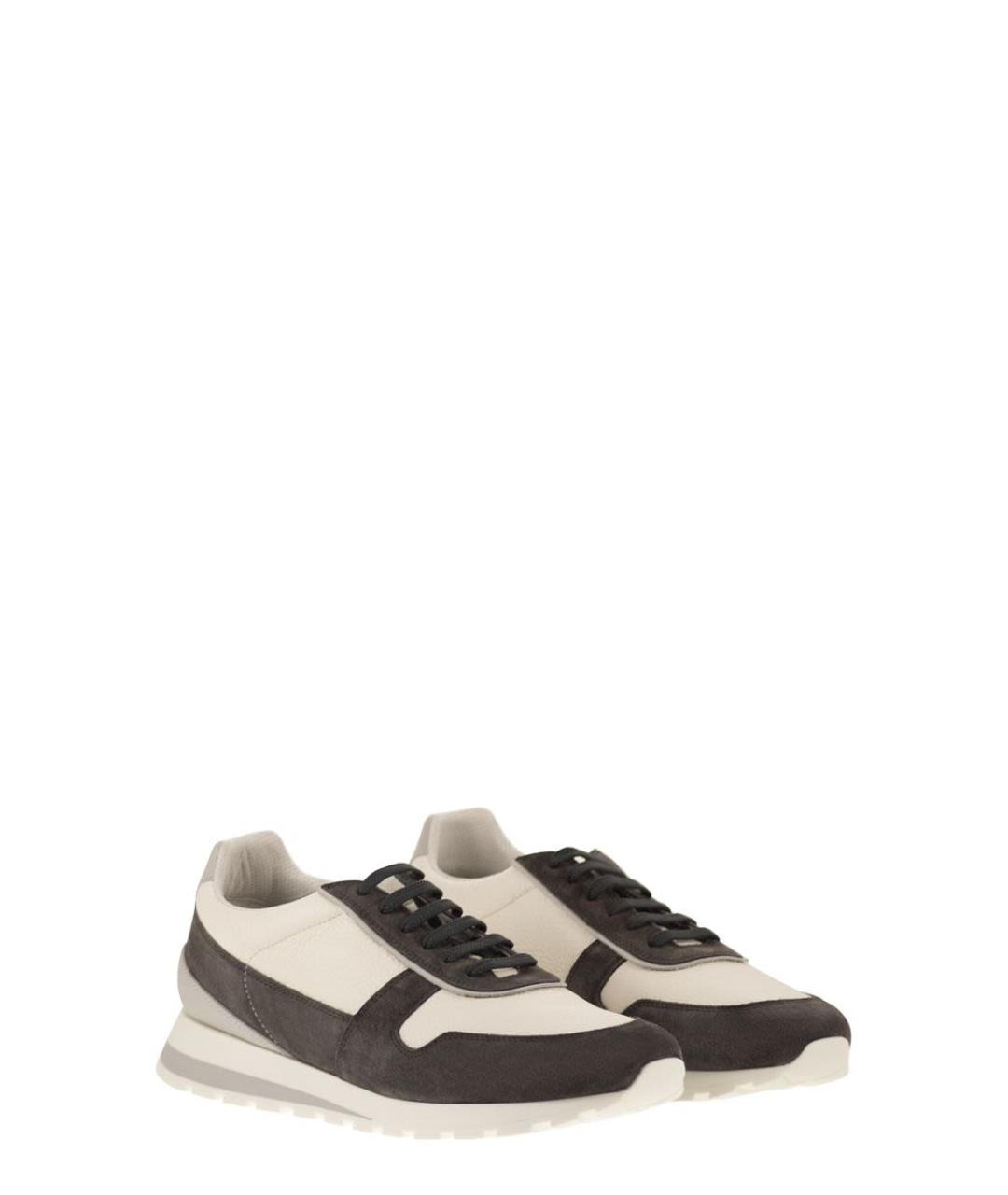 BRUNELLO CUCINELLI Кожаные низкие кроссовки / кеды, фото 4