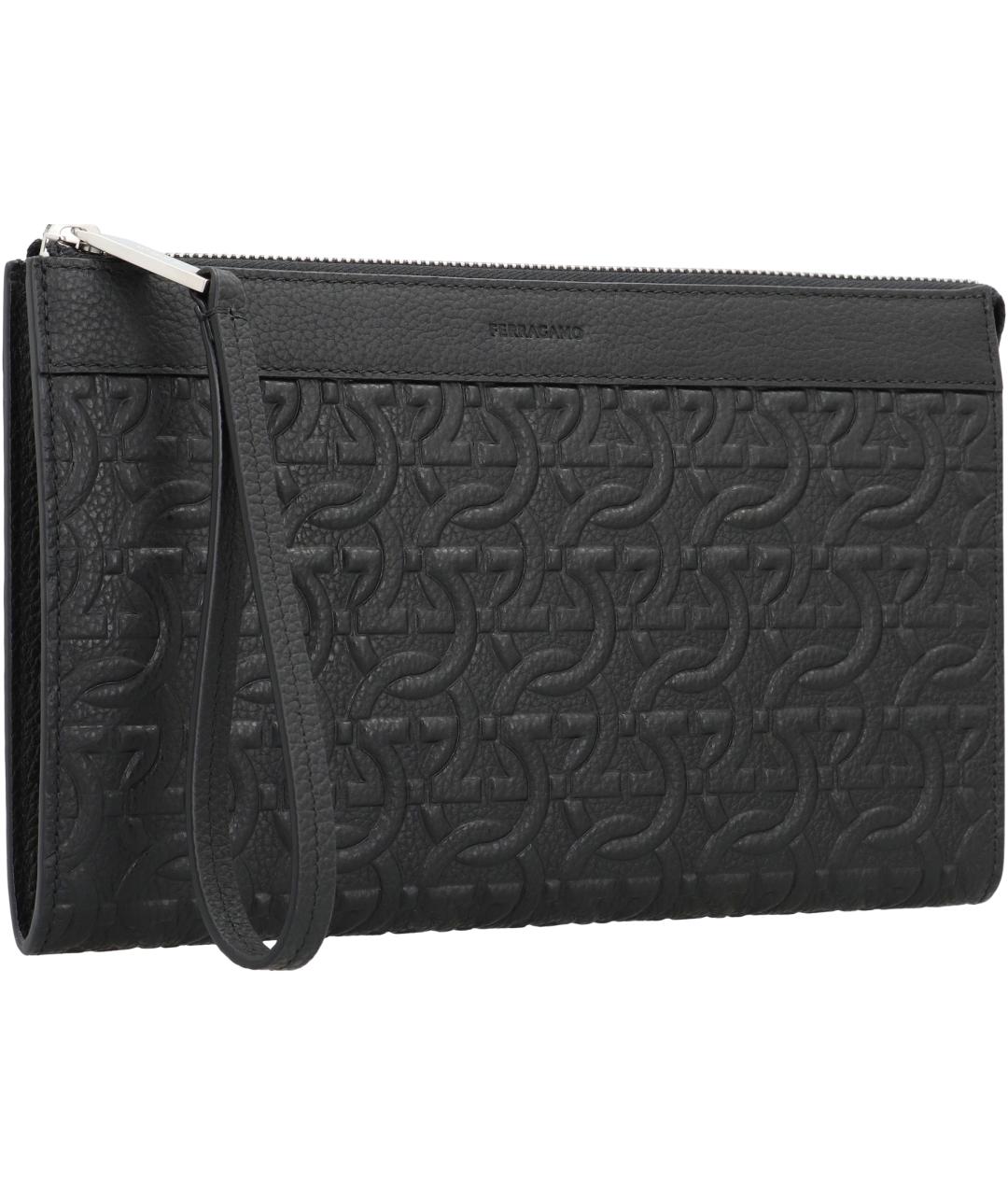 FERRAGAMO Черный кожаный кошелек, фото 3