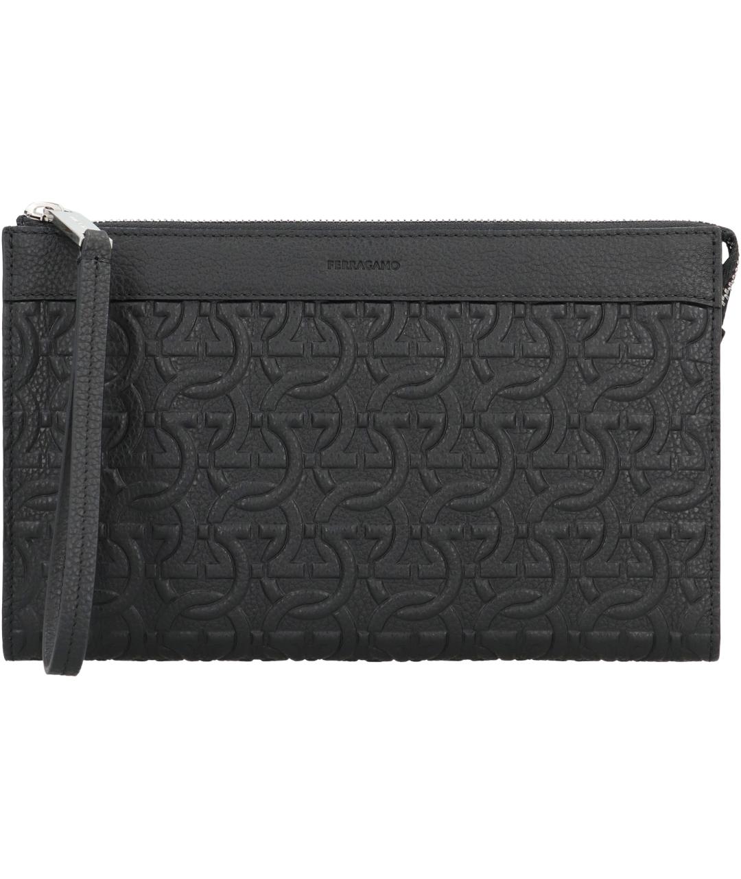 FERRAGAMO Черный кожаный кошелек, фото 2