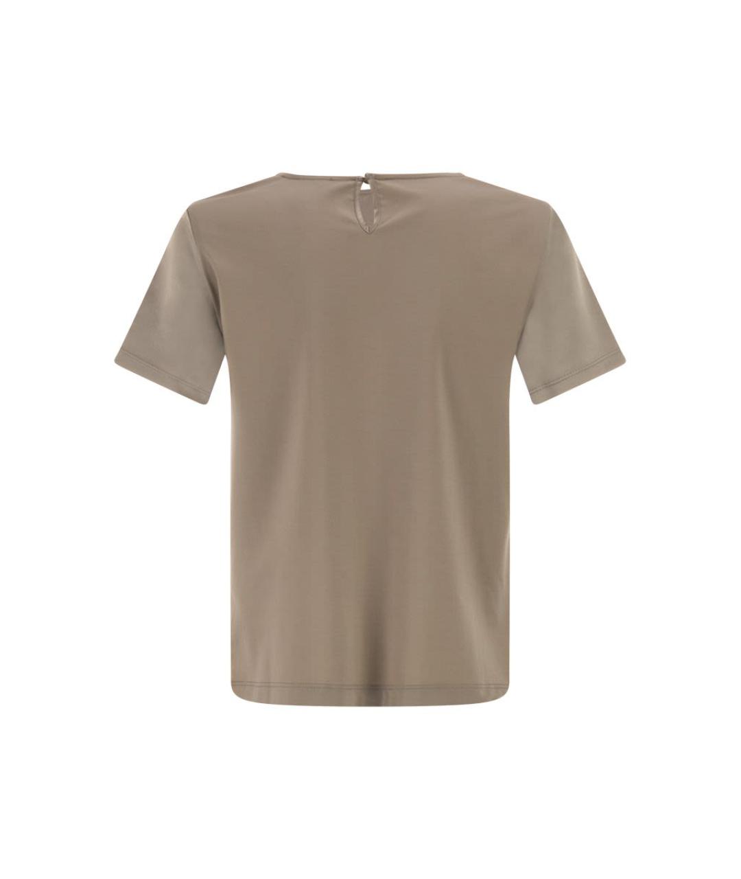 WEEKEND MAX MARA Бежевая полиэстеровая футболка, фото 2