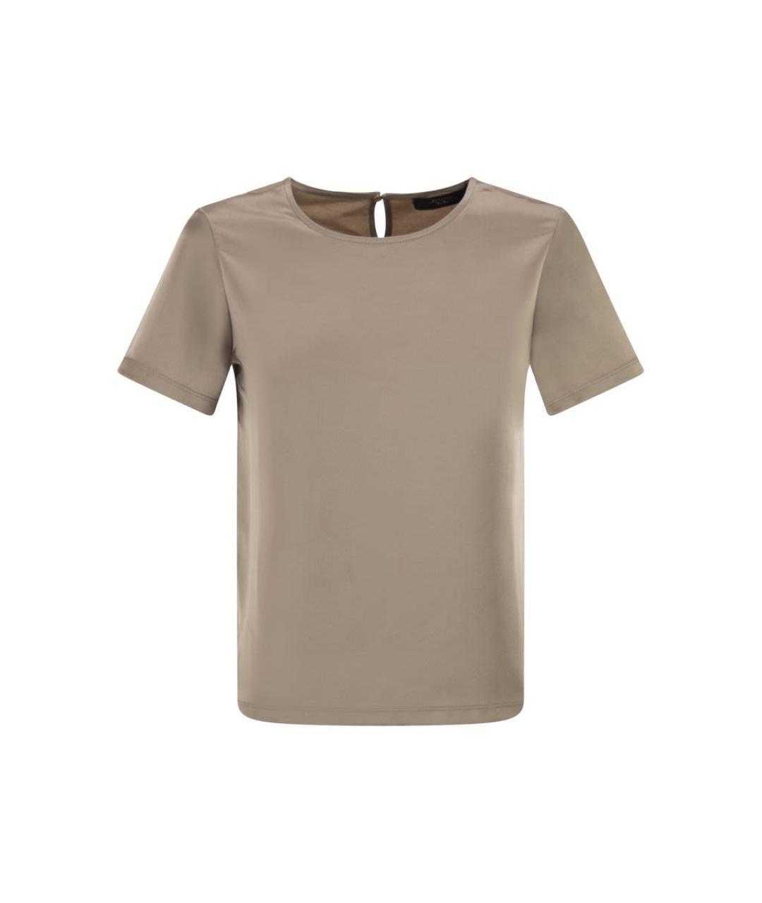 WEEKEND MAX MARA Бежевая полиэстеровая футболка, фото 1