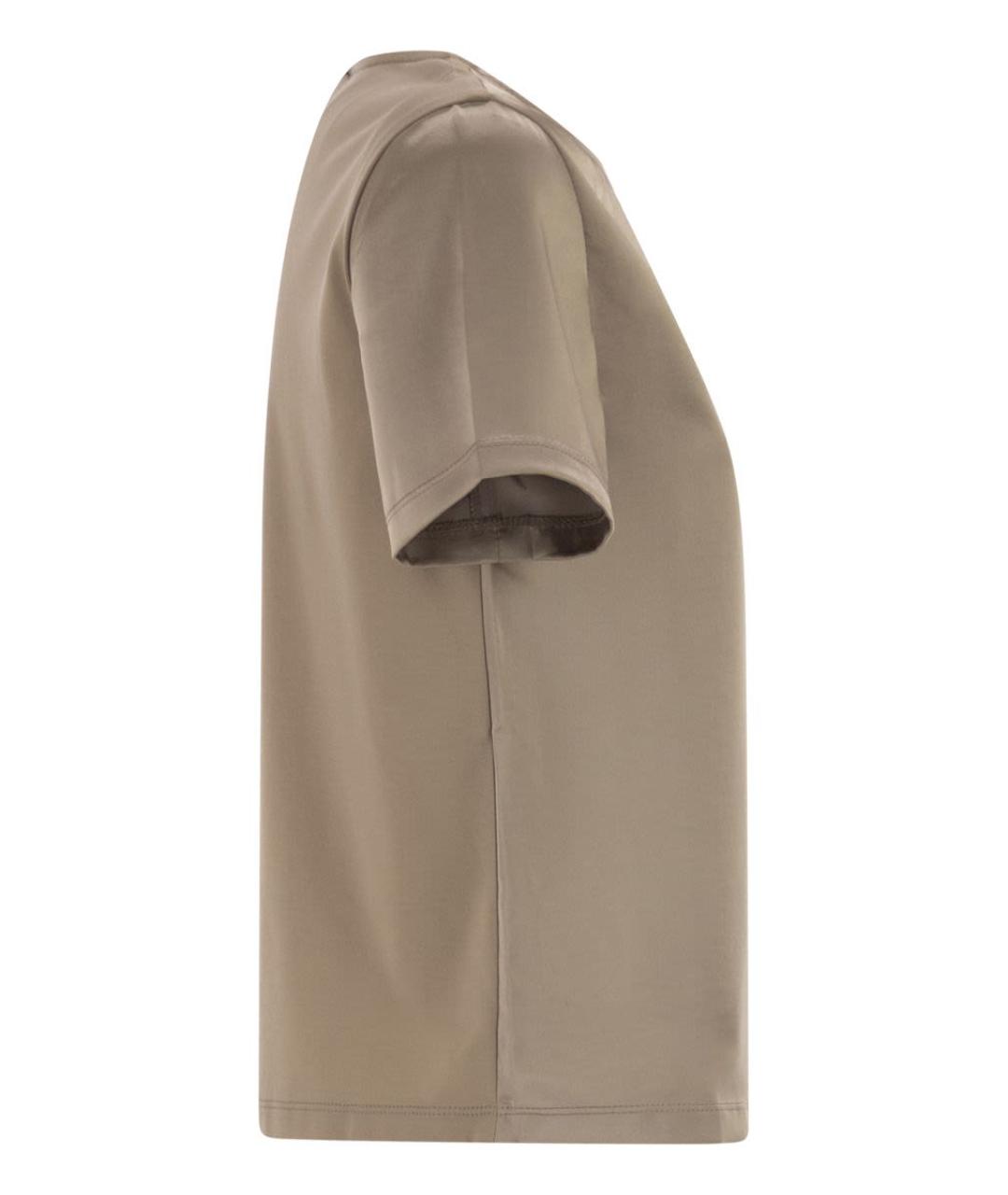 WEEKEND MAX MARA Бежевая полиэстеровая футболка, фото 3