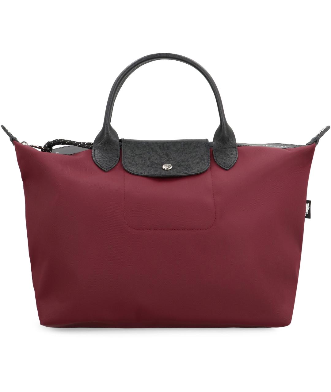 LONGCHAMP Бордовая бархатная сумка тоут, фото 2
