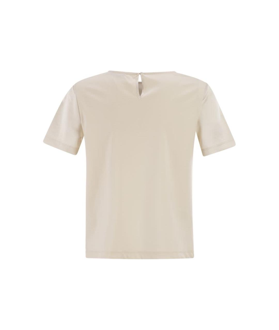 WEEKEND MAX MARA Бежевая полиэстеровая футболка, фото 2
