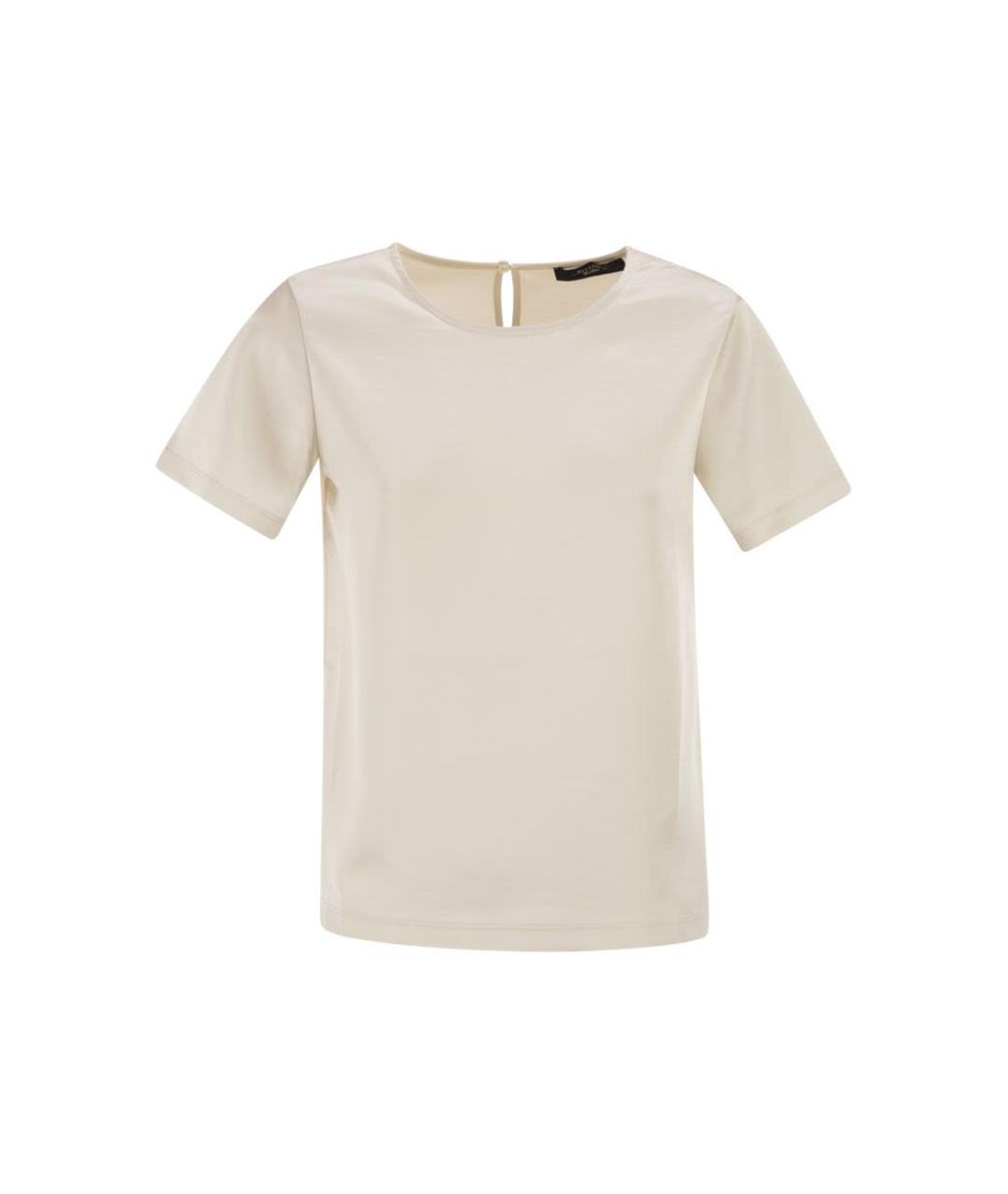 WEEKEND MAX MARA Бежевая полиэстеровая футболка, фото 1