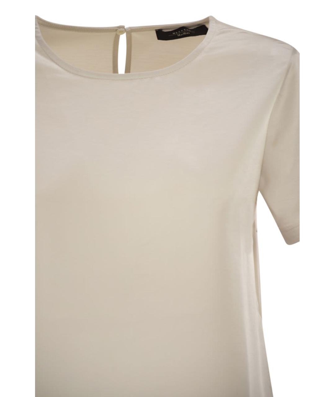 WEEKEND MAX MARA Бежевая полиэстеровая футболка, фото 4