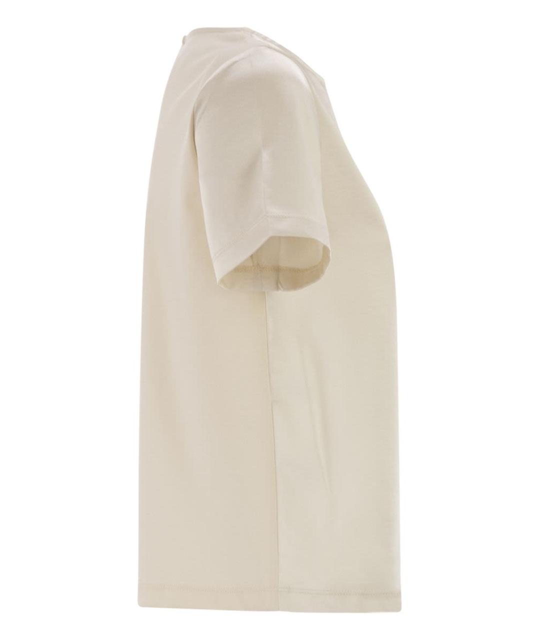 WEEKEND MAX MARA Бежевая полиэстеровая футболка, фото 3