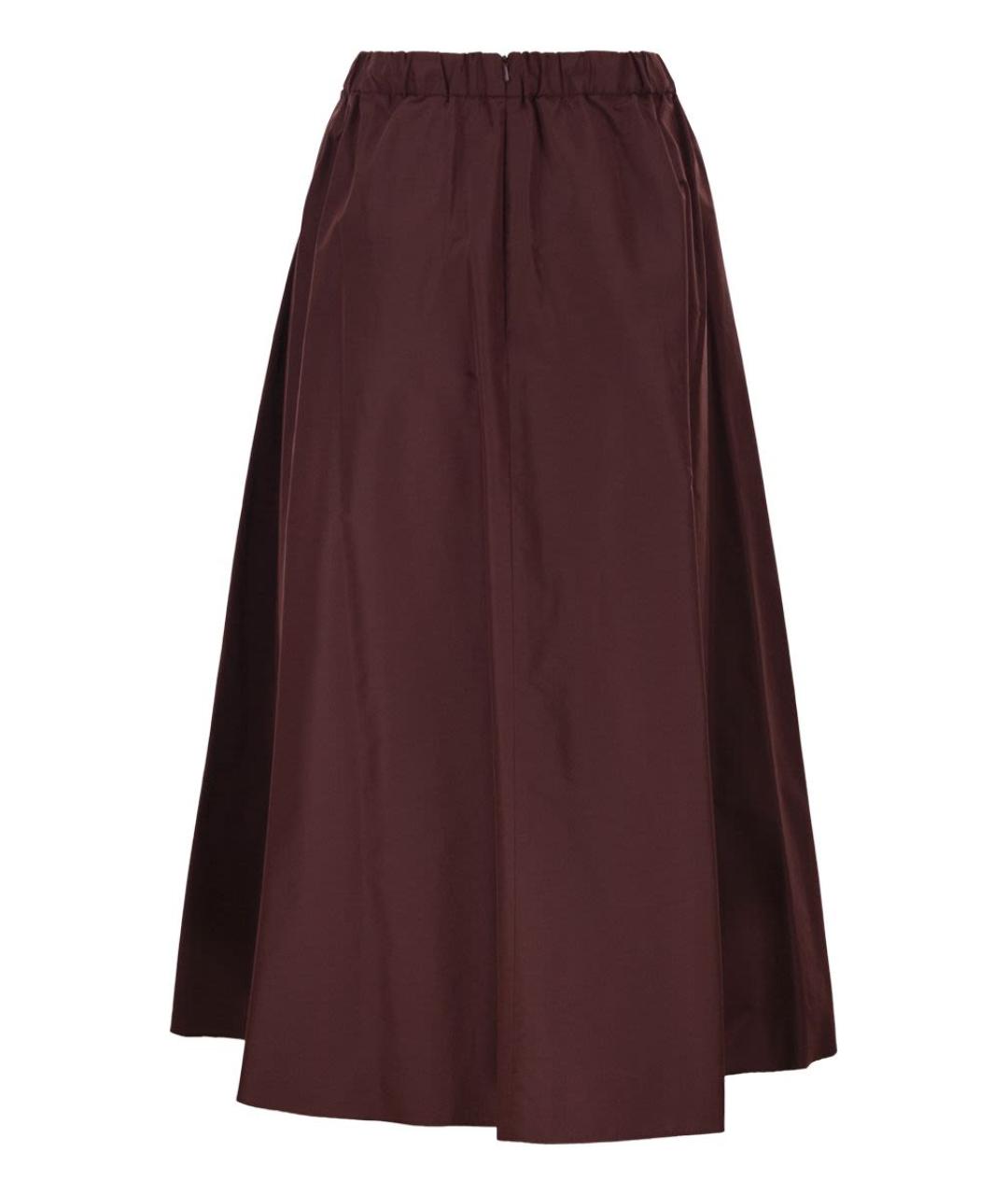 WEEKEND MAX MARA Бордовая полиэстеровая юбка миди, фото 2