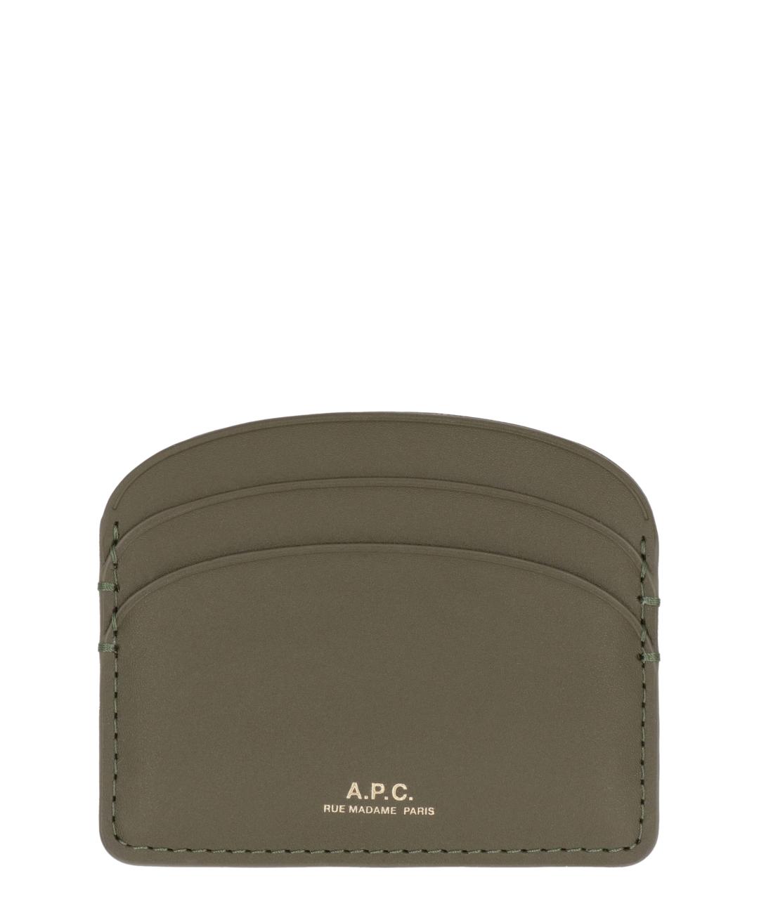 A.P.C. Зеленый кожаный кардхолдер, фото 1