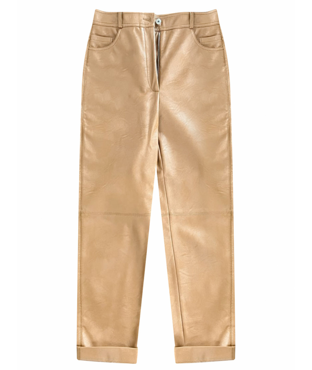 STELLA MCCARTNEY Коричневые кожаные брюки широкие, фото 1