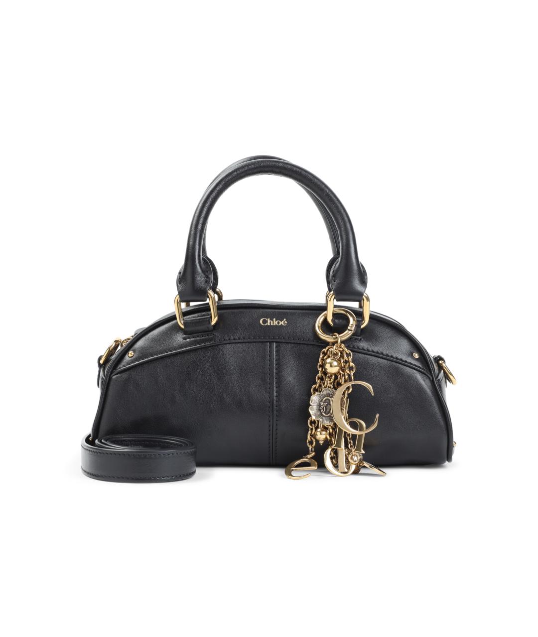 CHLOE Черная кожаная сумка с короткими ручками, фото 1