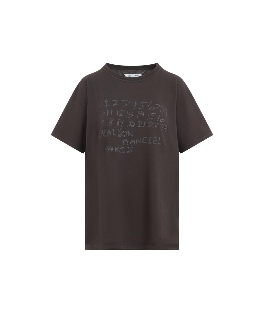 MAISON MARGIELA Коричневая хлопковая футболка, фото 1