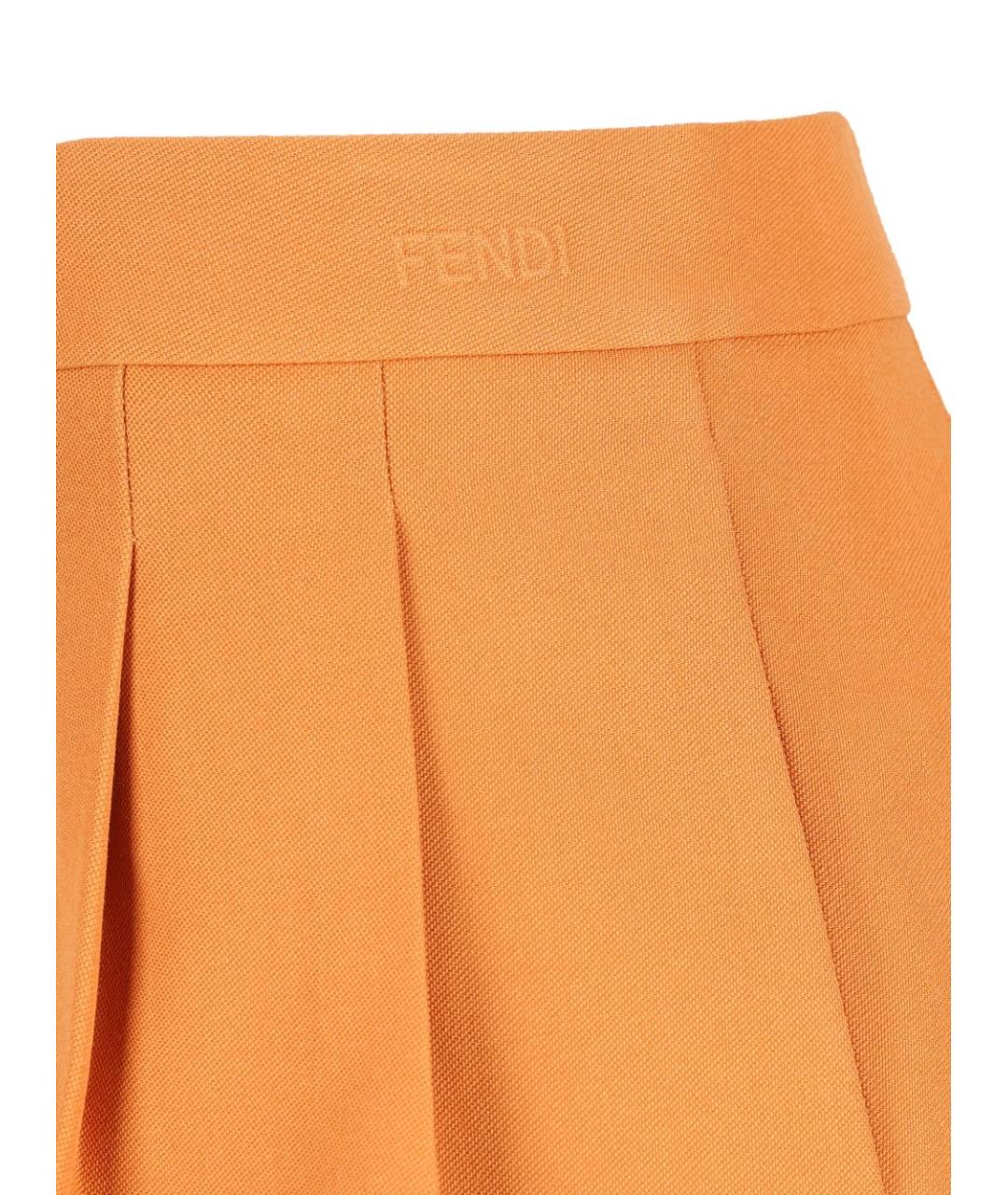FENDI Оранжевое шерстяные шорты, фото 4
