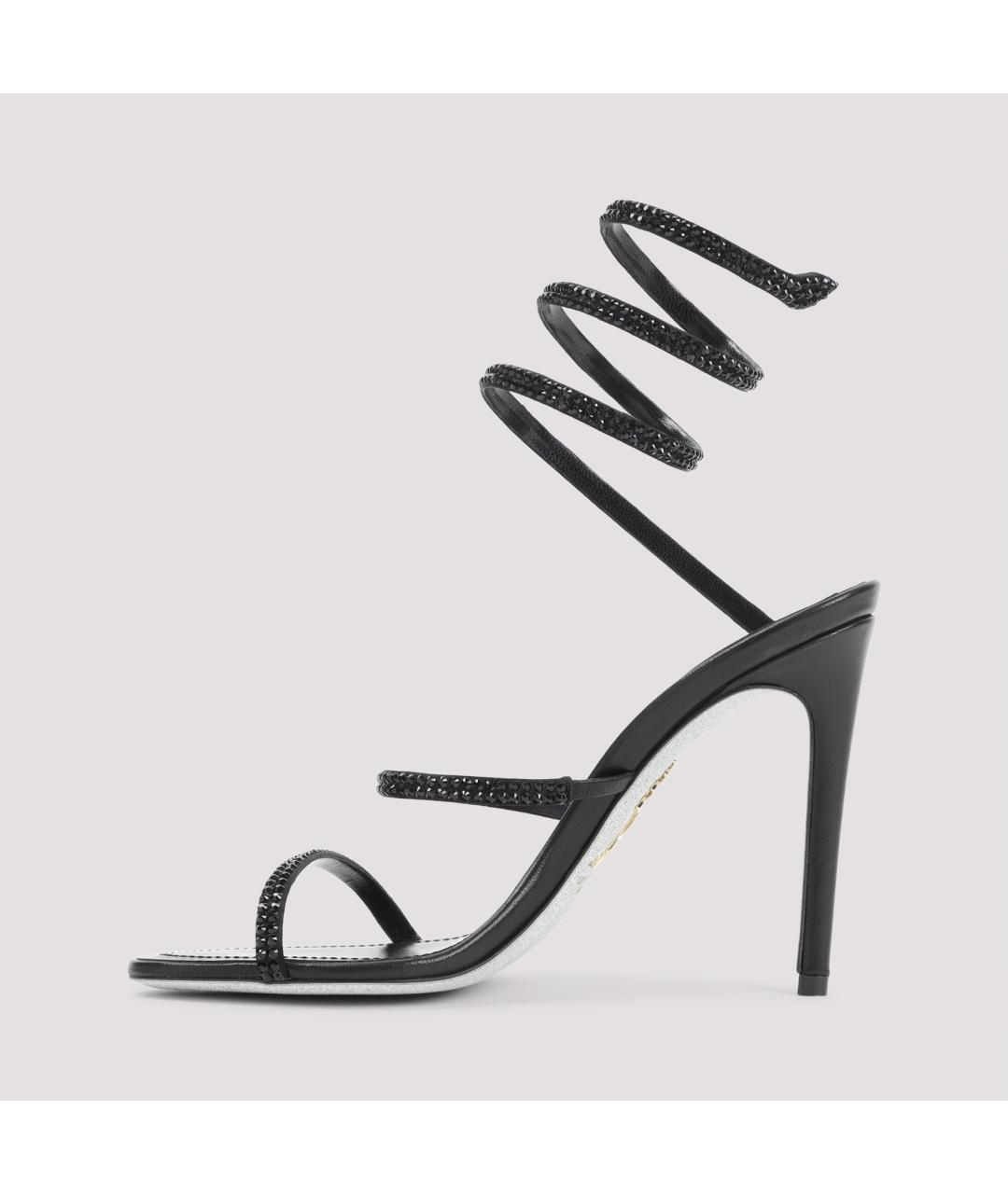 RENE CAOVILLA Черные кожаные сандалии, фото 2