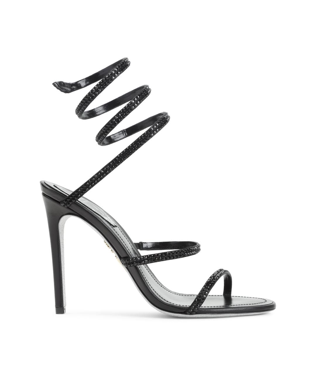 RENE CAOVILLA Черные кожаные сандалии, фото 1