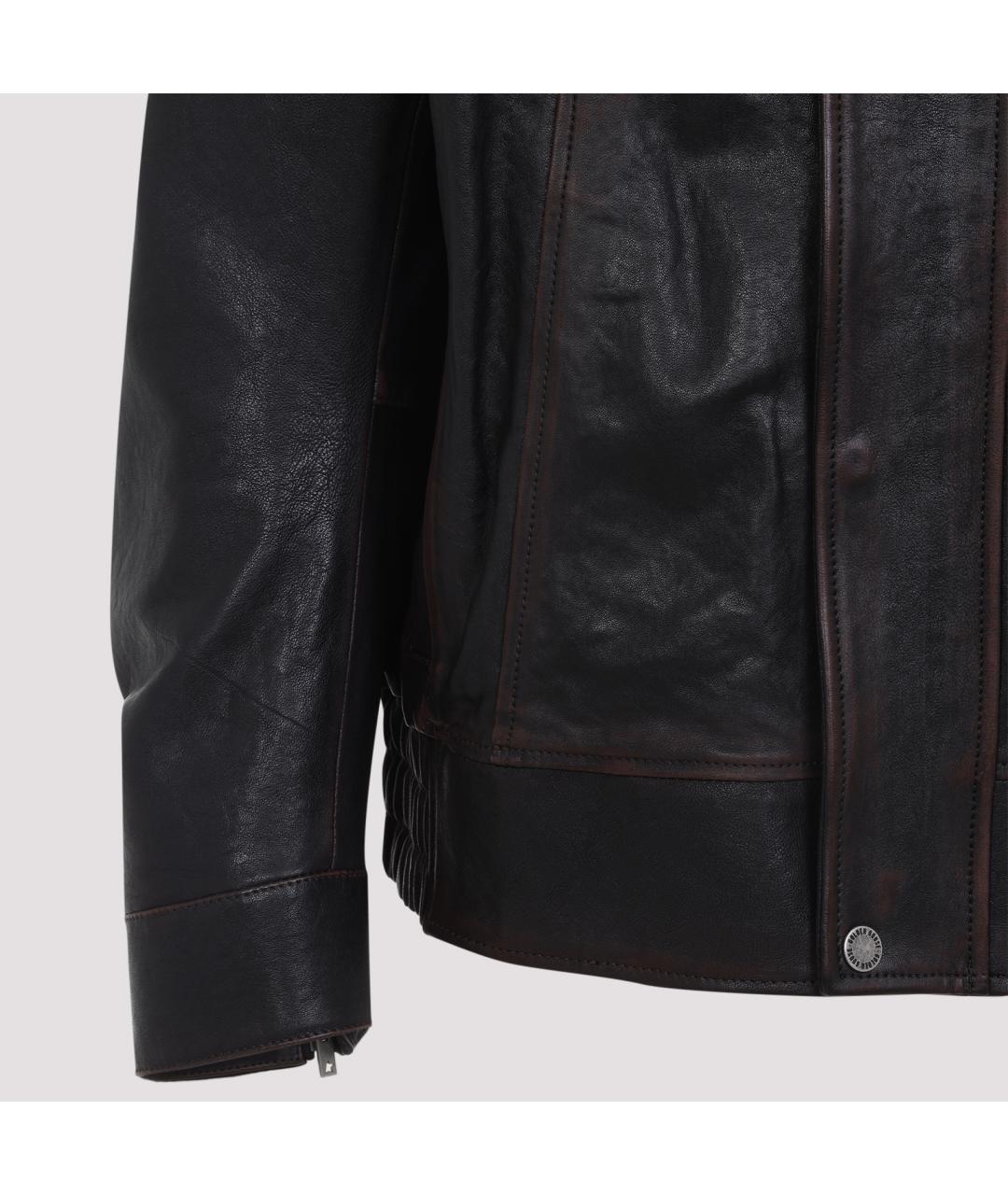GOLDEN GOOSE DELUXE BRAND Черная кожаная куртка, фото 3