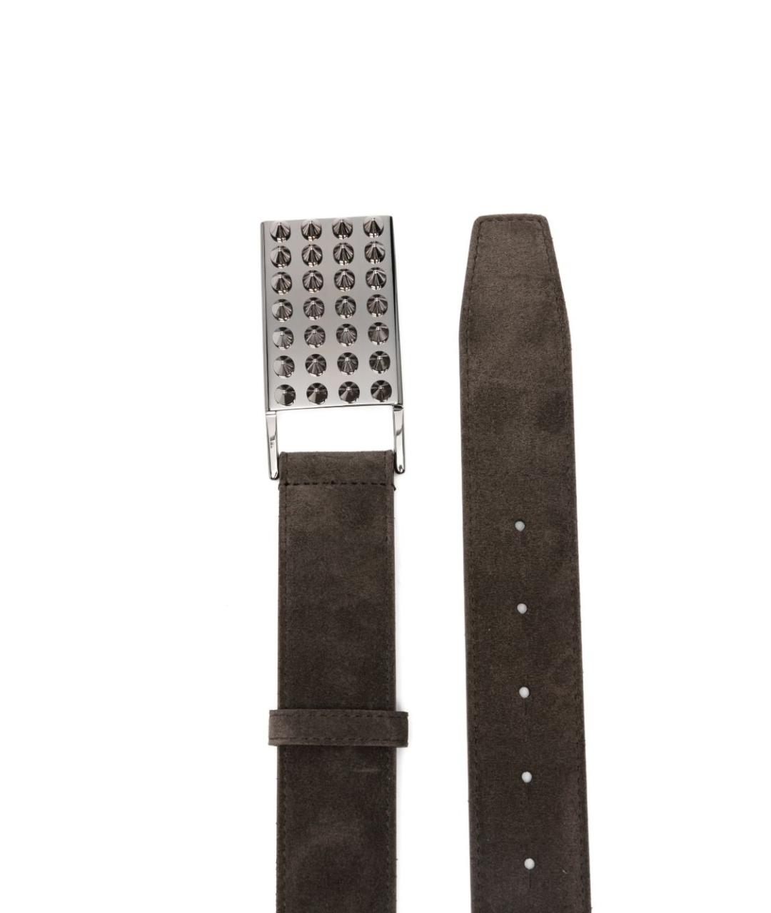 CHRISTIAN LOUBOUTIN Черный кожаный ремень, фото 2