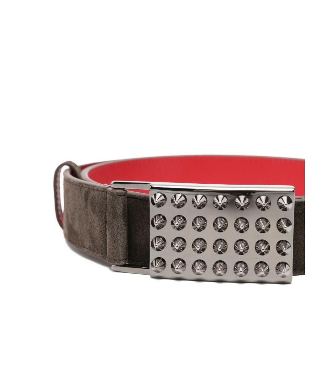 CHRISTIAN LOUBOUTIN Черный кожаный ремень, фото 3