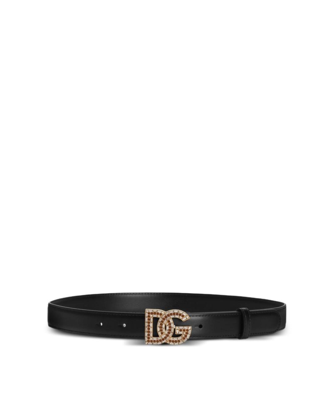 DOLCE&GABBANA Черный кожаный ремень, фото 1