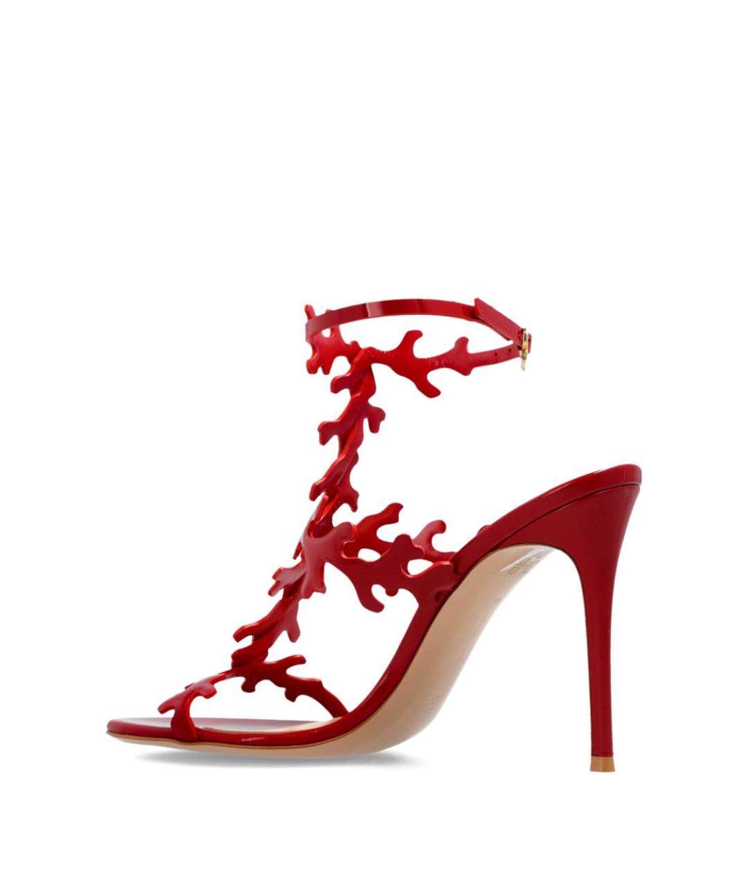 GIANVITO ROSSI Красные кожаные босоножки, фото 3