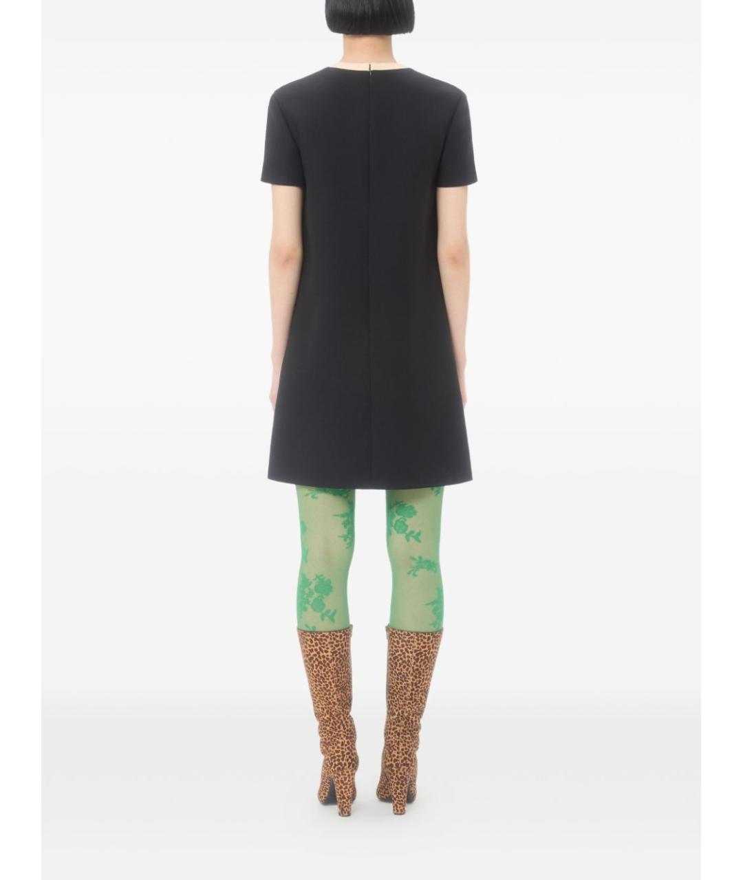 VALENTINO Черное шерстяное повседневное платье, фото 4