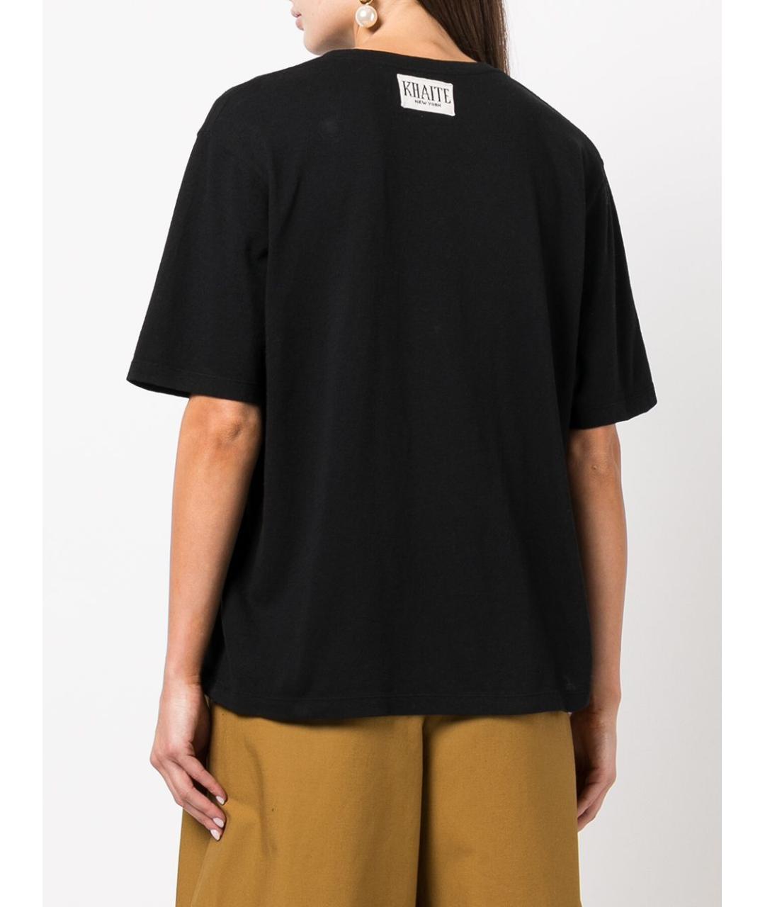 KHAITE Черная хлопковая футболка, фото 3