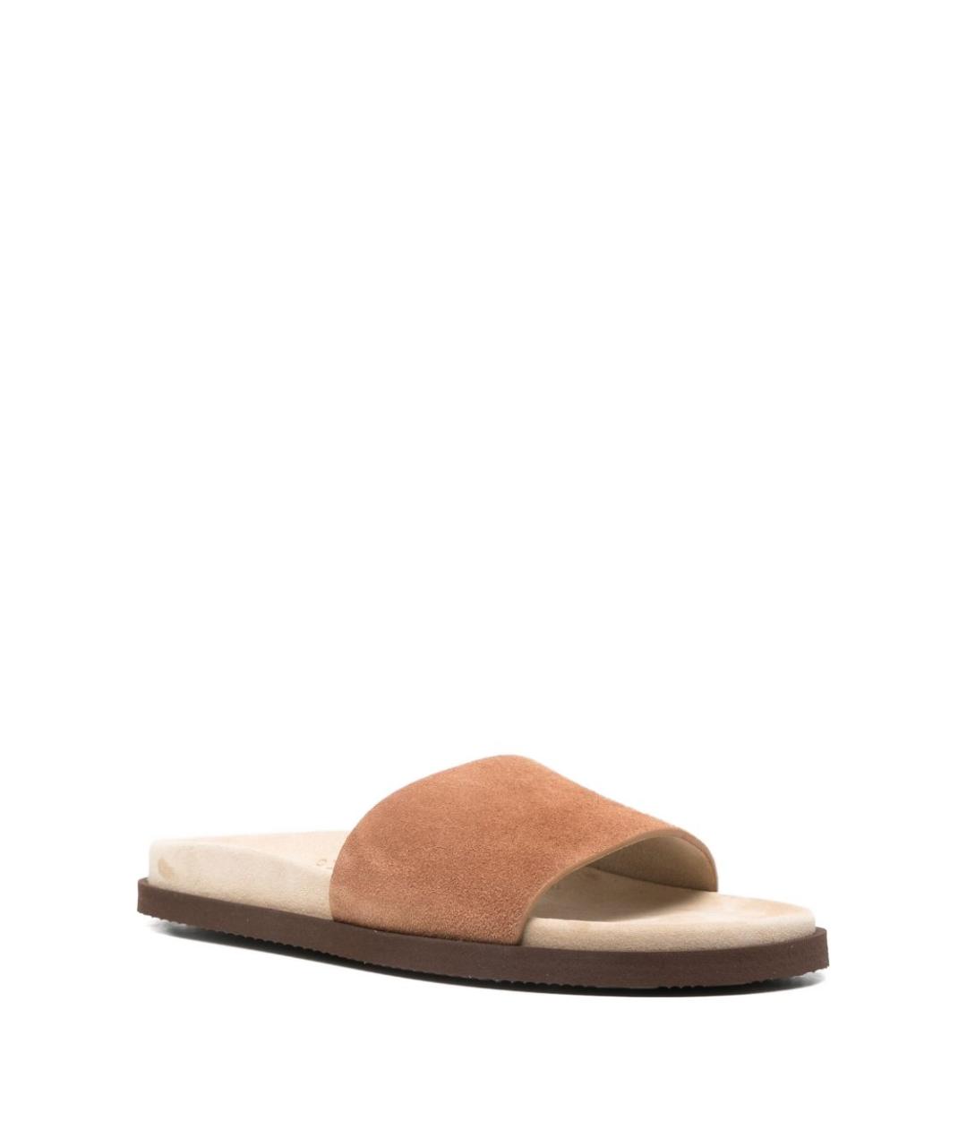 BRUNELLO CUCINELLI Коричневые замшевые сандалии, фото 3