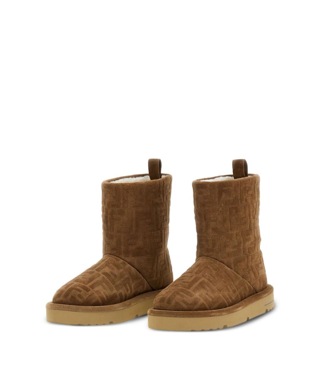 FENDI Коричневые кожаные ботинки, фото 5