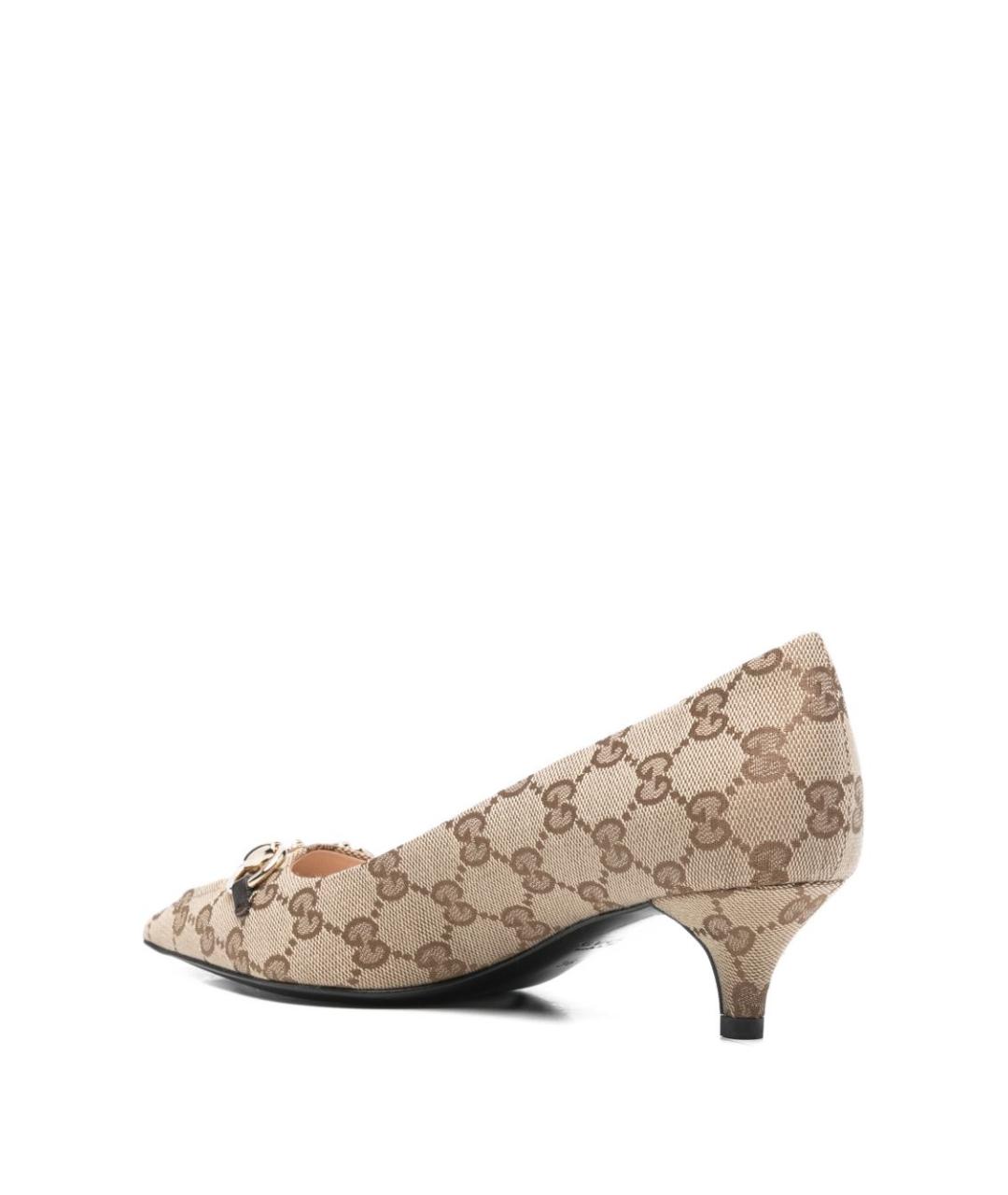 GUCCI Бежевые текстильные туфли, фото 2