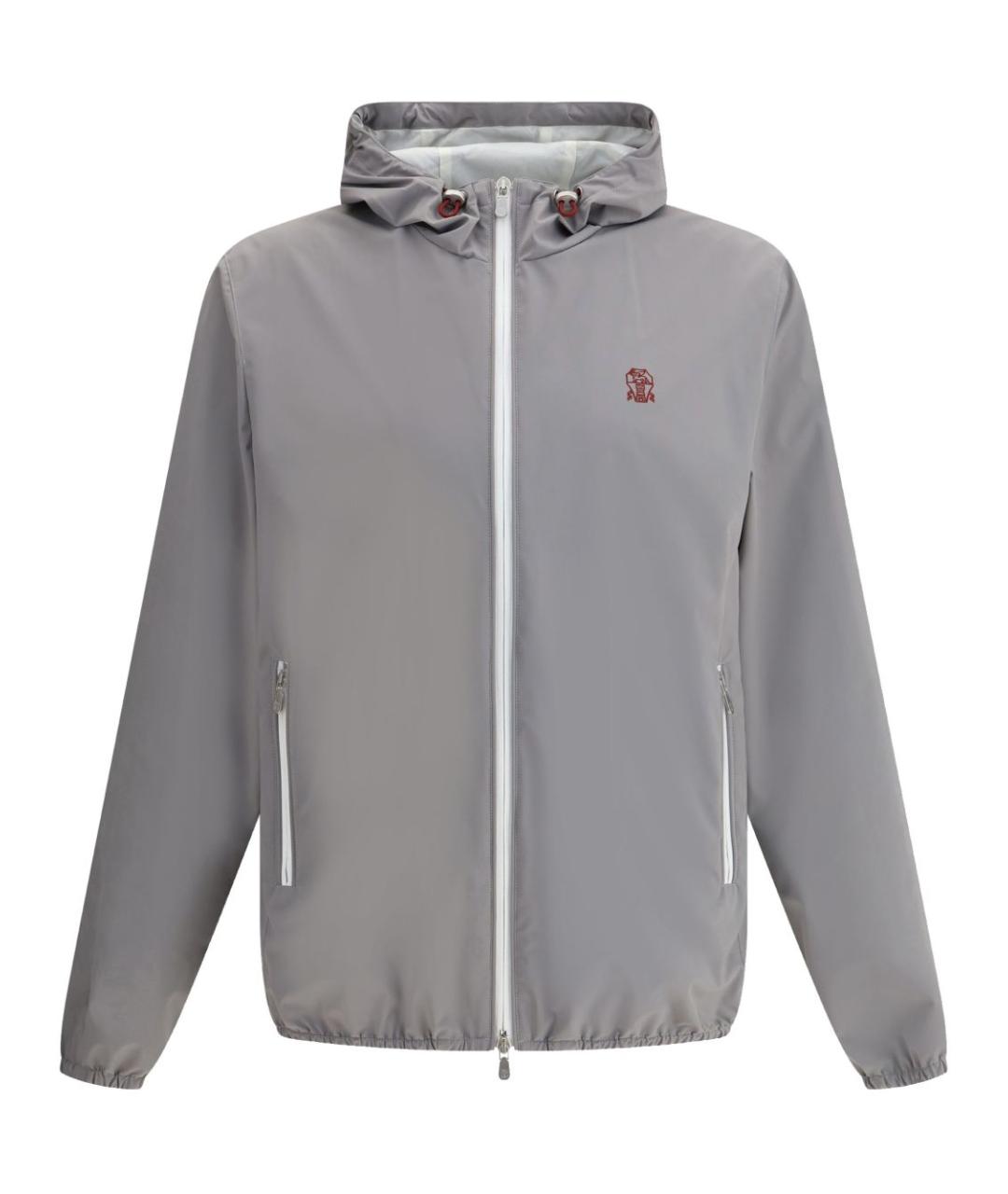 BRUNELLO CUCINELLI Серая полиамидовая куртка, фото 1